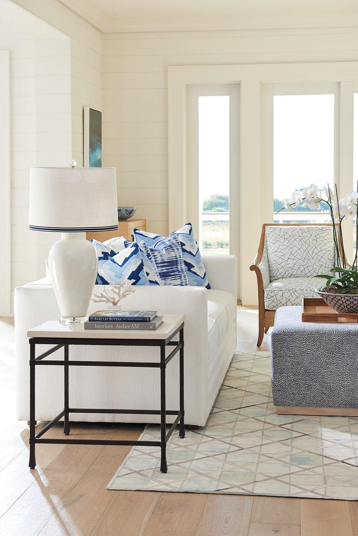 Newport Breakwater Metal And Stone Lamp Table - Frankwebs