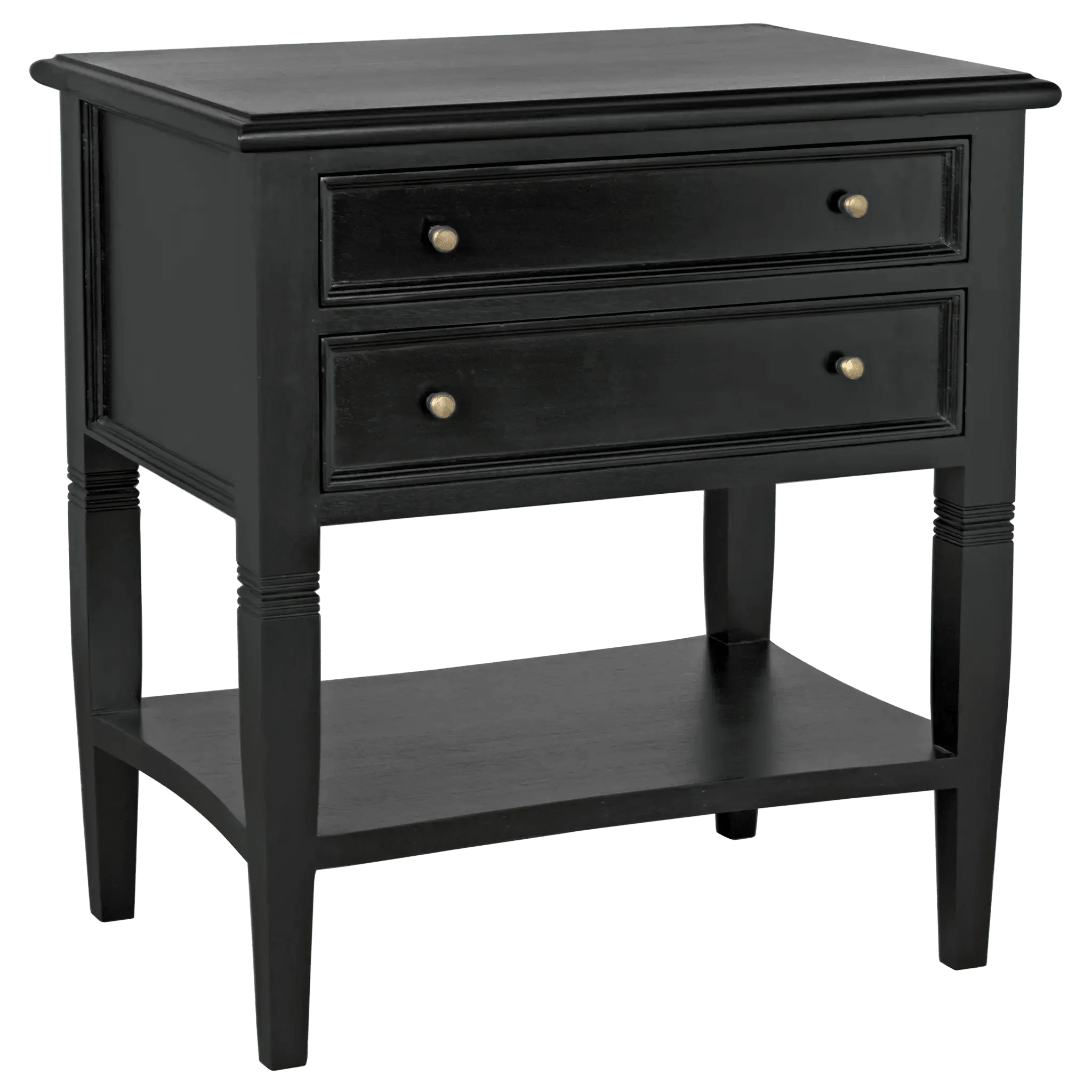Oxford 2-Drawer Side Table, Hand Rubbed Black - Frankwebs
