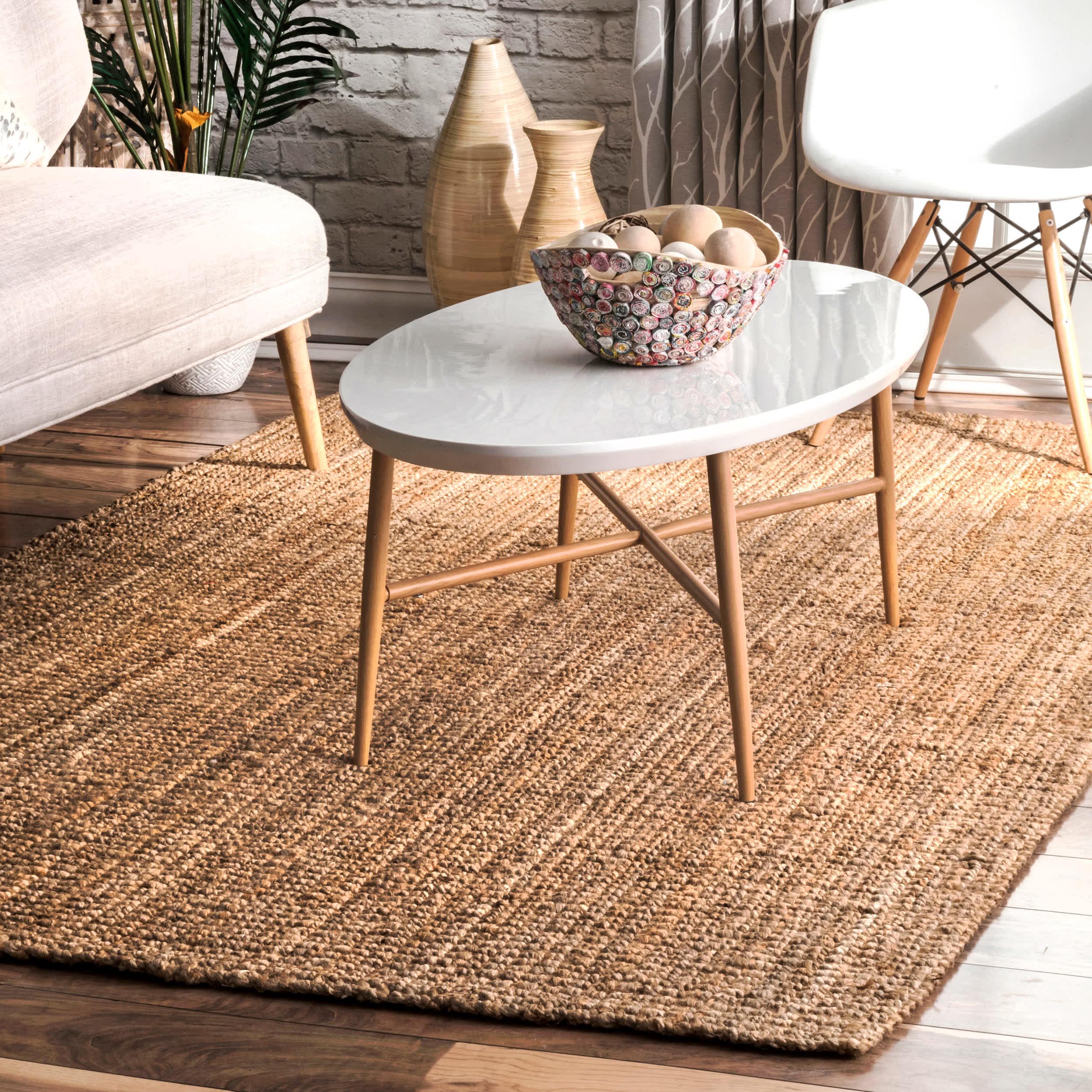 Ashli Solid Jute Area Rug - Frankwebs