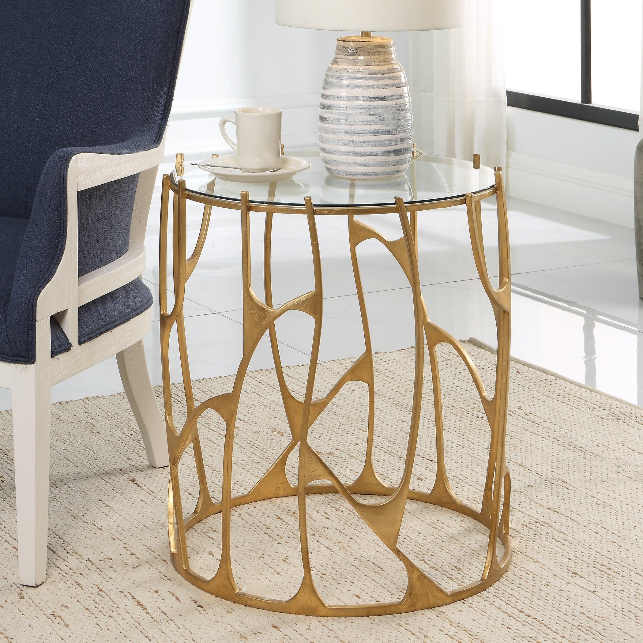Ritual Round Gold Side Table - Frankwebs