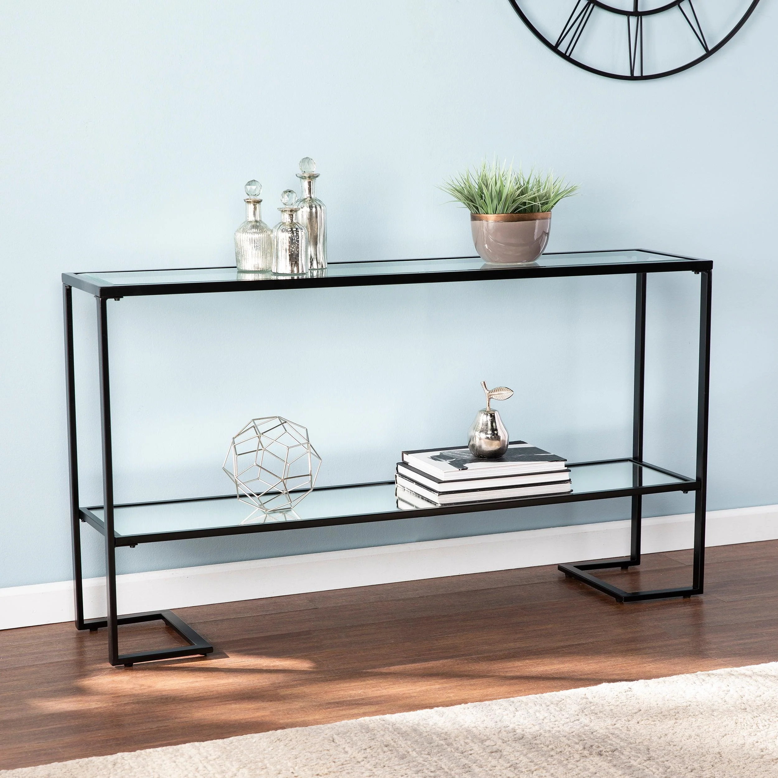 Horten Glam Narrow Console Table - Black - Frankwebs