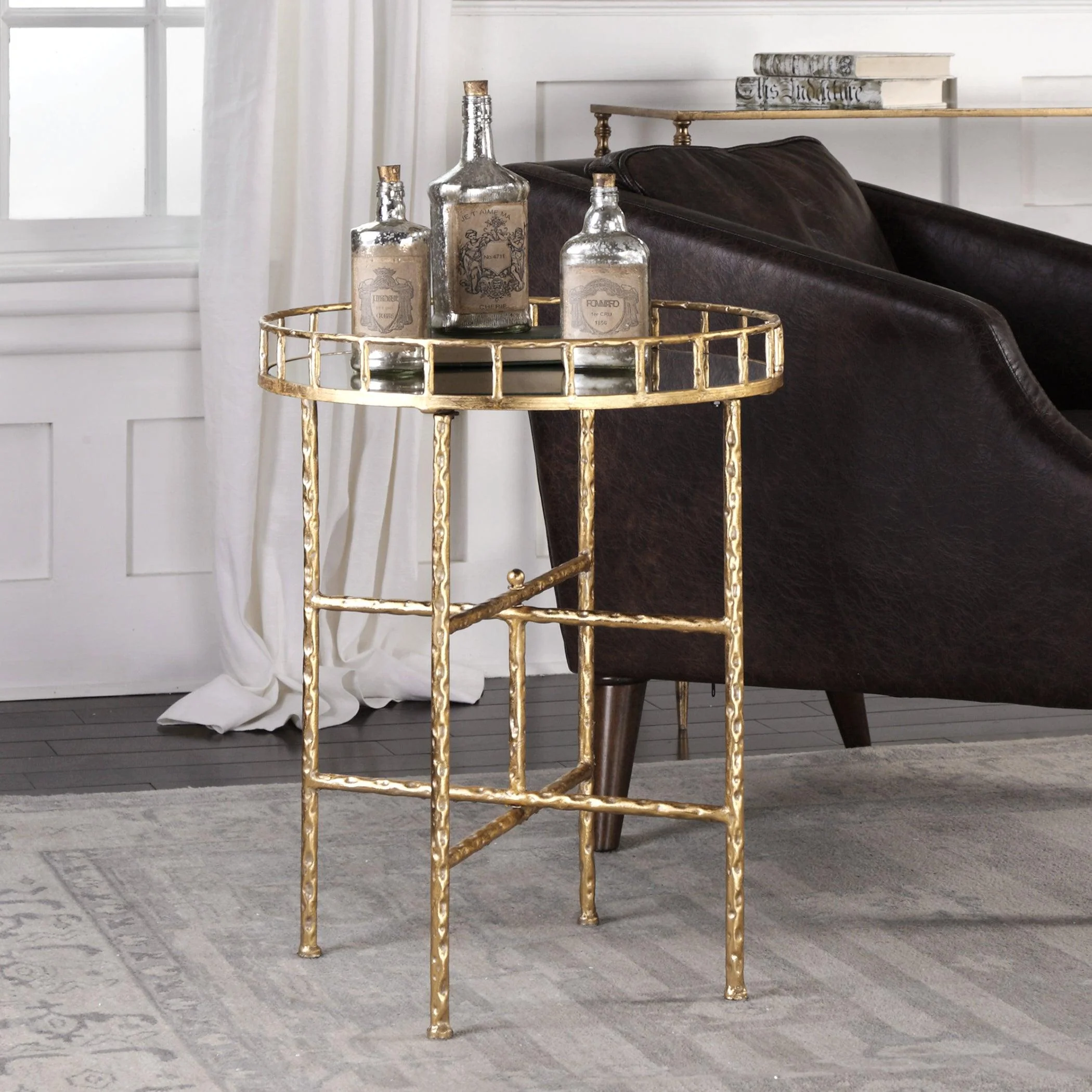TILLY BRIGHT GOLD ACCENT TABLE - Frankwebs
