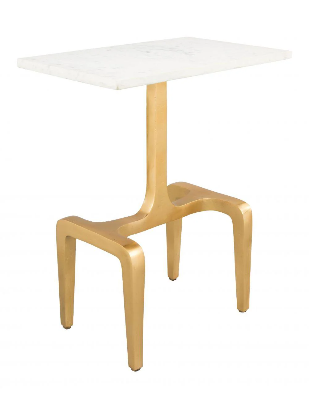Clement Marble Side Table White & Gold - Frankwebs