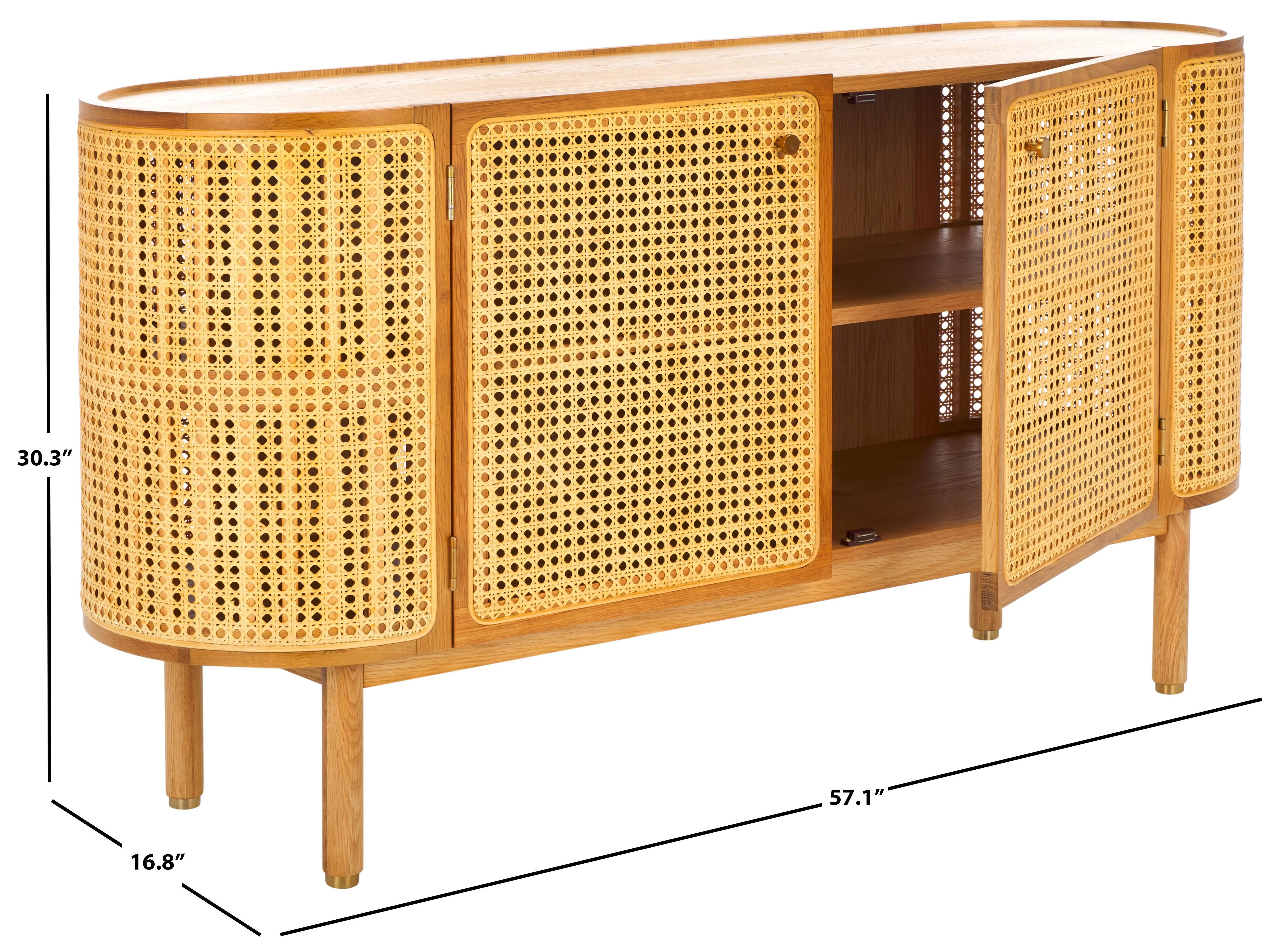 DOLLY CANE AND WOOD SIDEBOARD - Frankwebs