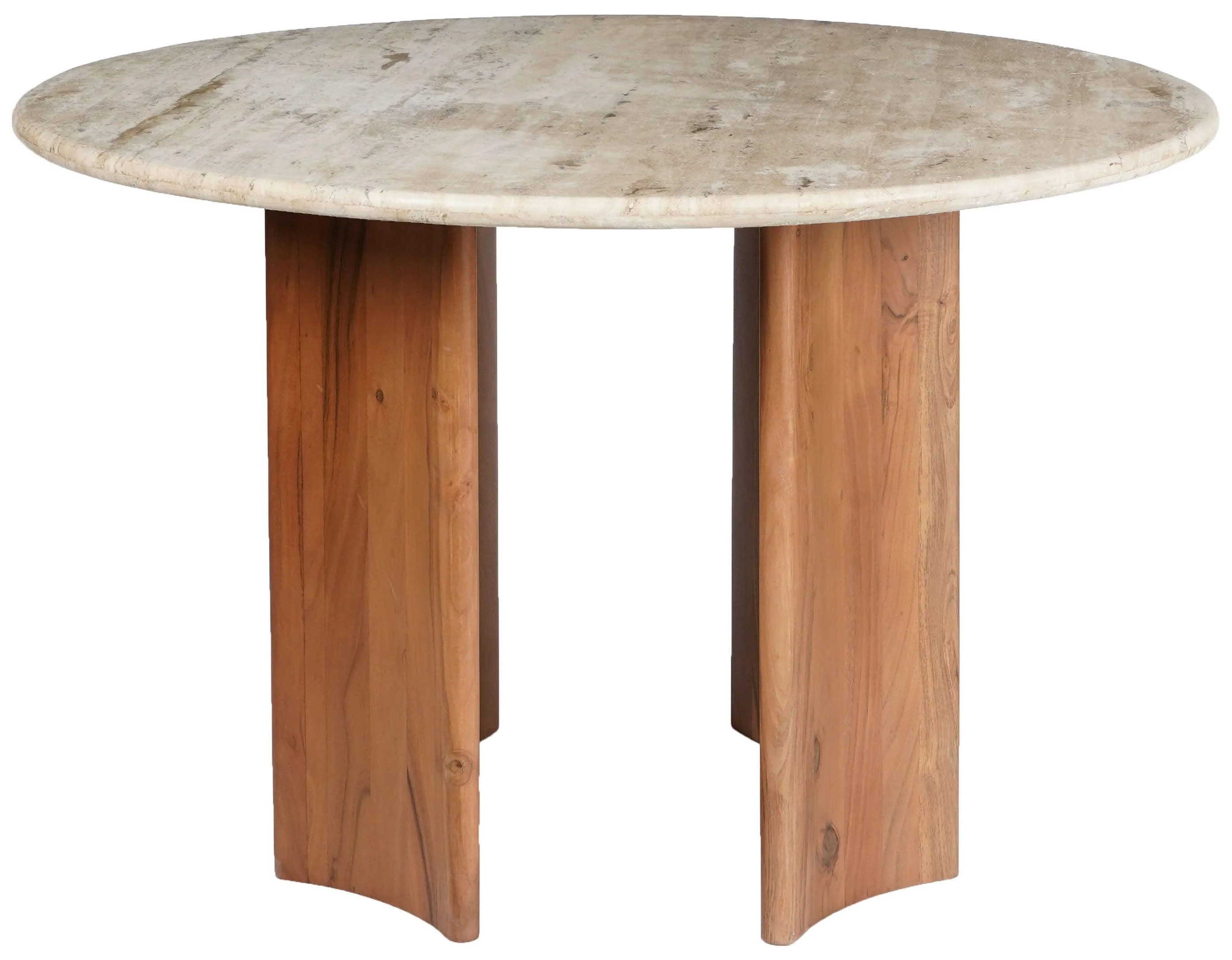 TRINSLY TRAVERTINE TOP DINING TABLE - Frankwebs