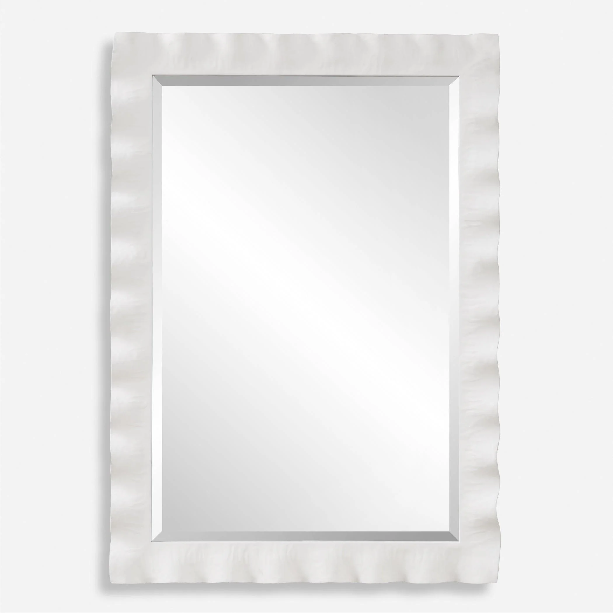 Haya White Scalloped Mirror - Frankwebs