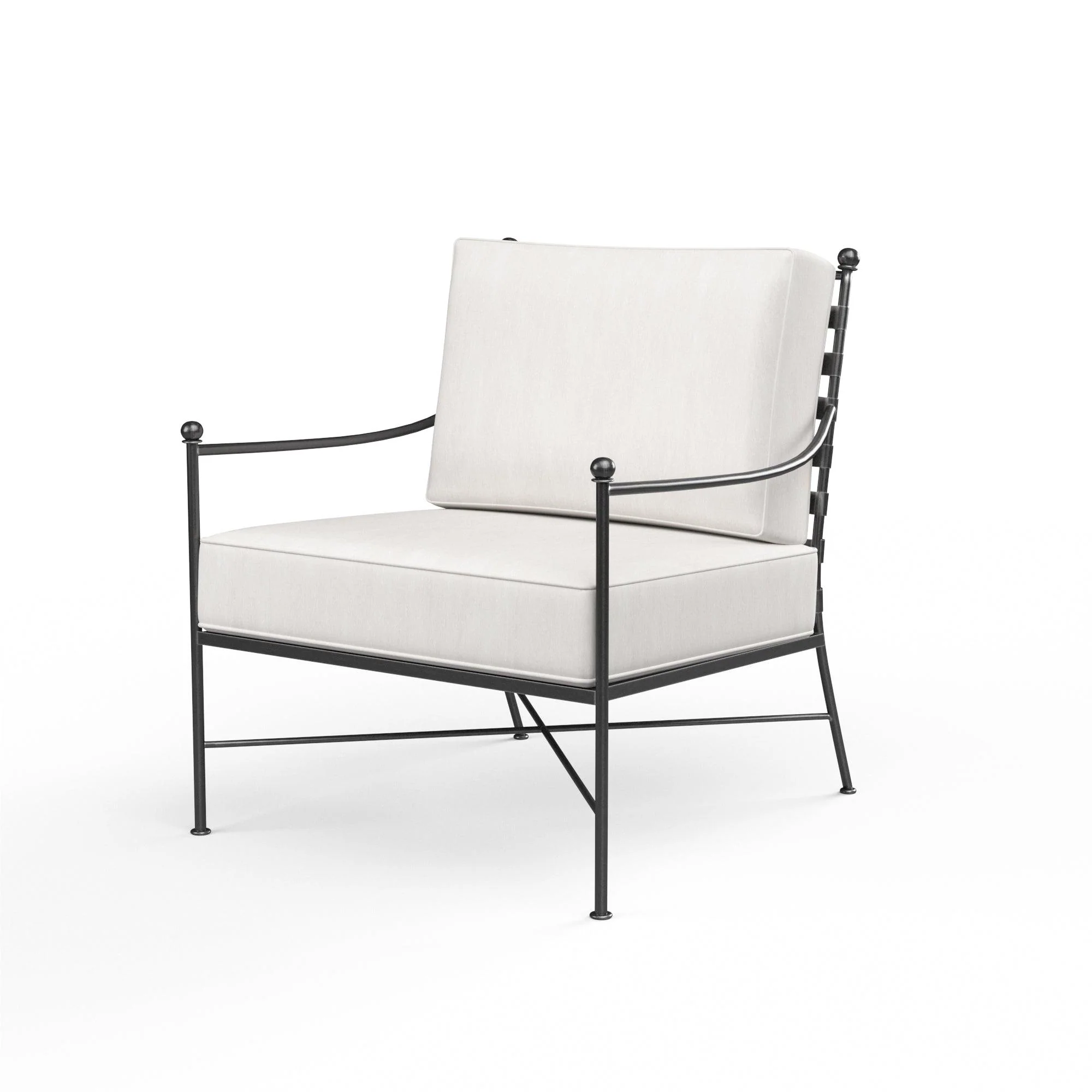 Provence Club Chair in Canvas Flax w/ Self Welt - Frankwebs