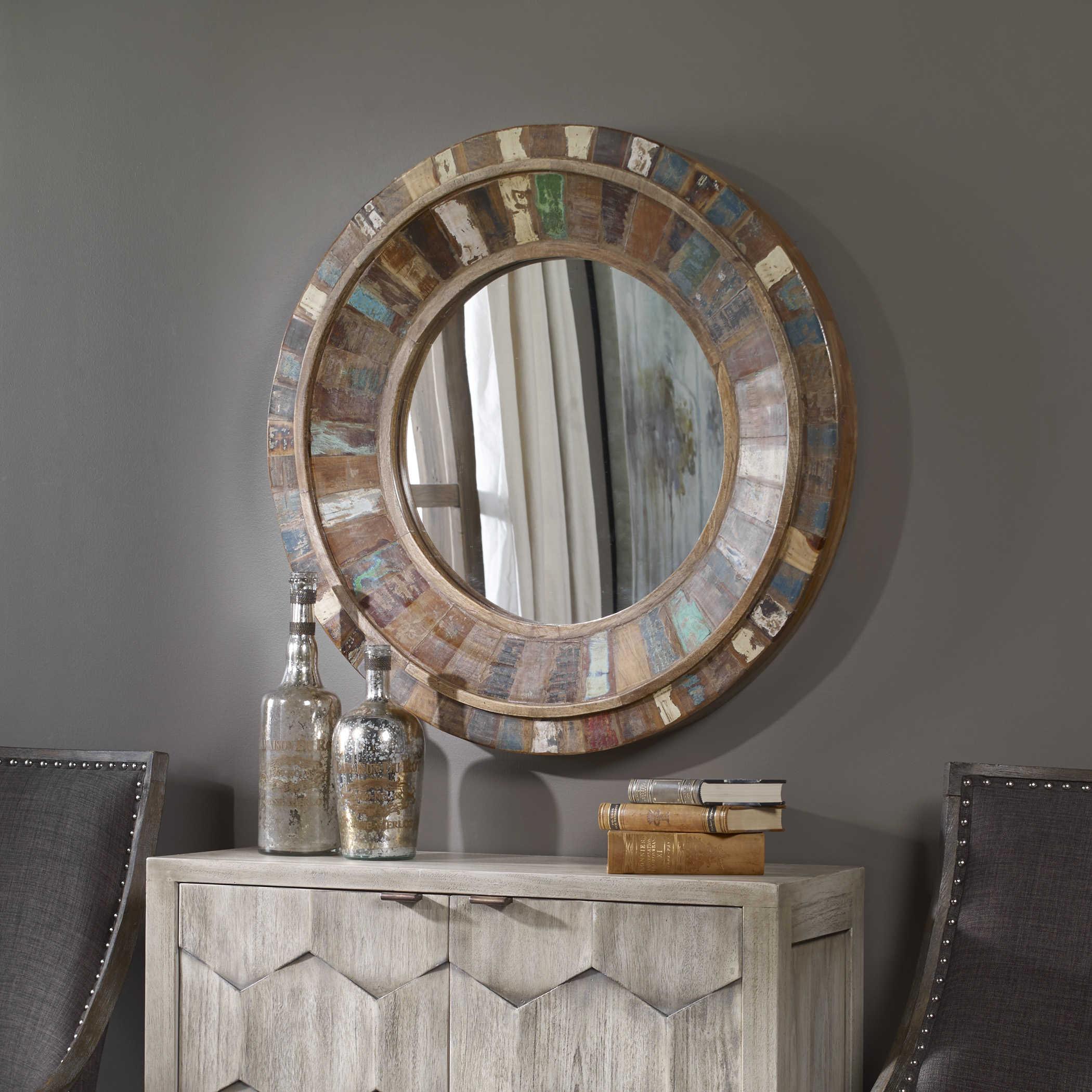 JEREMIAH ROUND WOOD MIRROR - Frankwebs