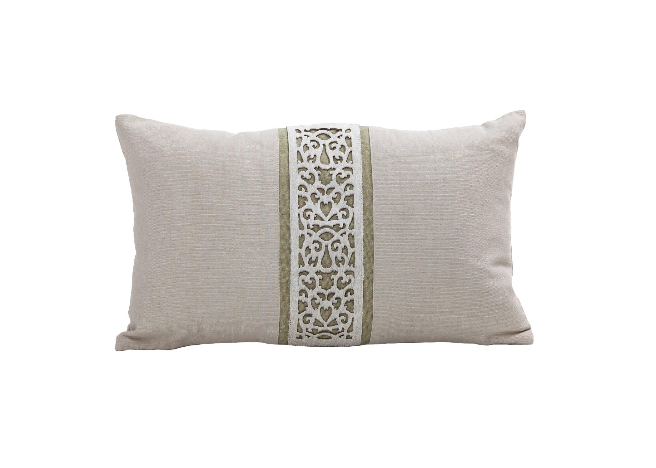 Cowhide Laser Cut Rectangle Cushion - Frankwebs