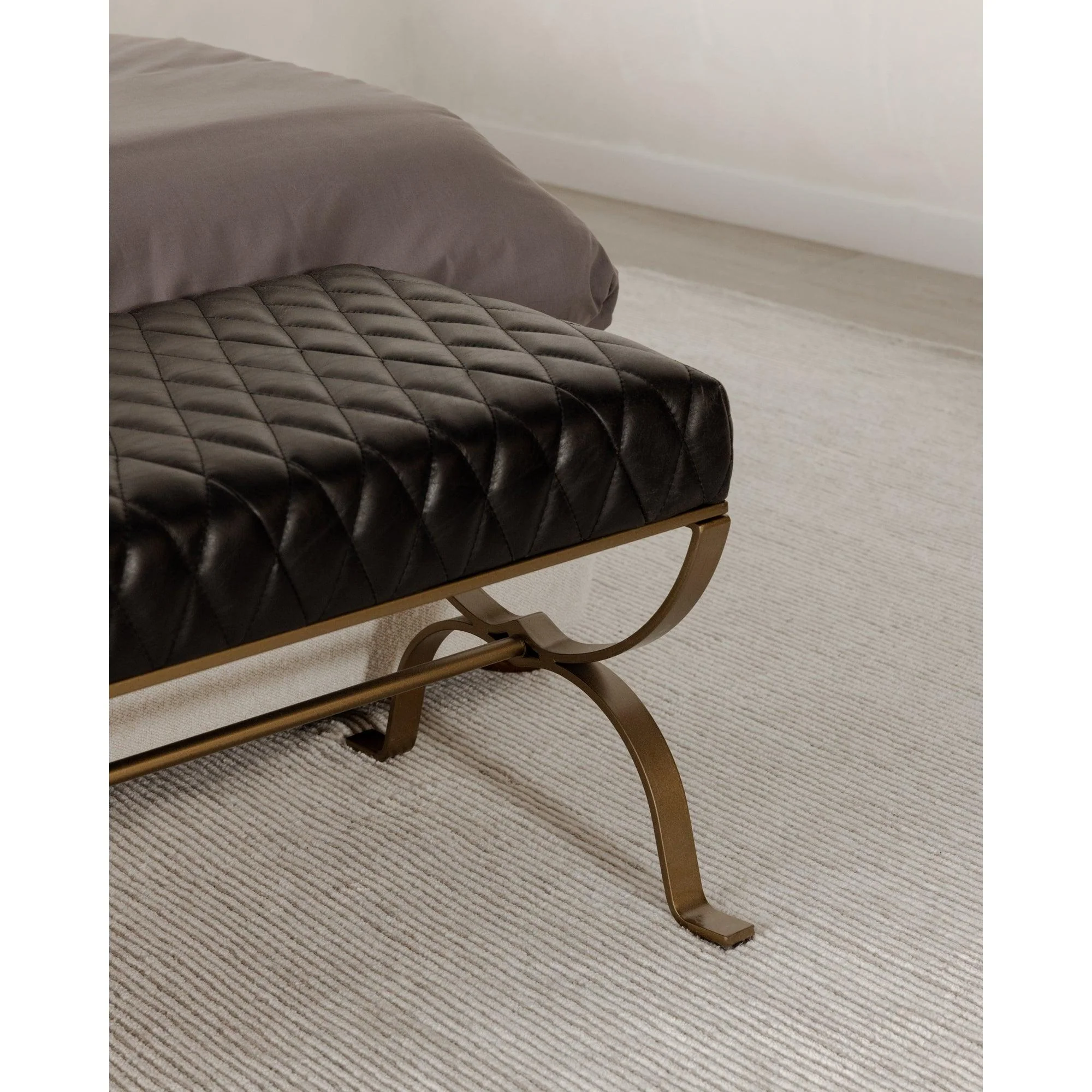 Teatro Bench Onyx Black Leather - Frankwebs