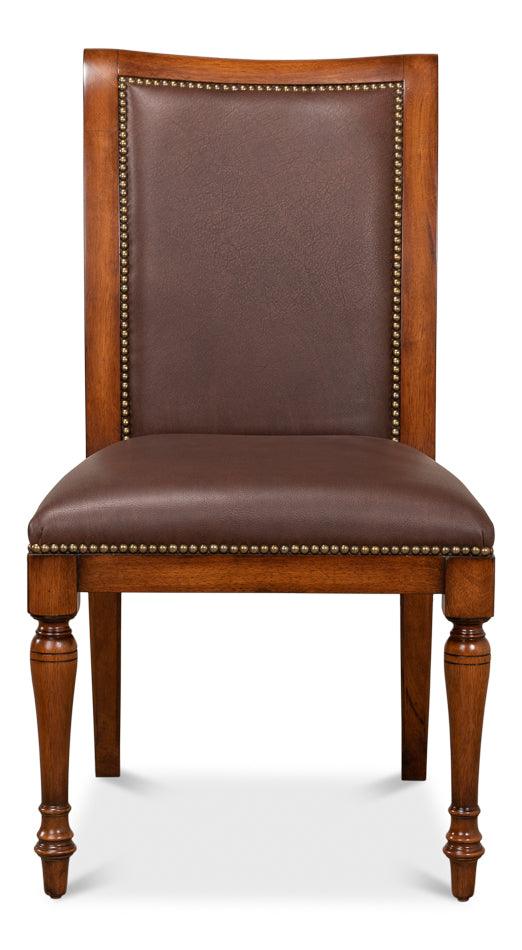 Jupe Side Chair Walnut W/Brn Lthr - Set of 2 - Frankwebs