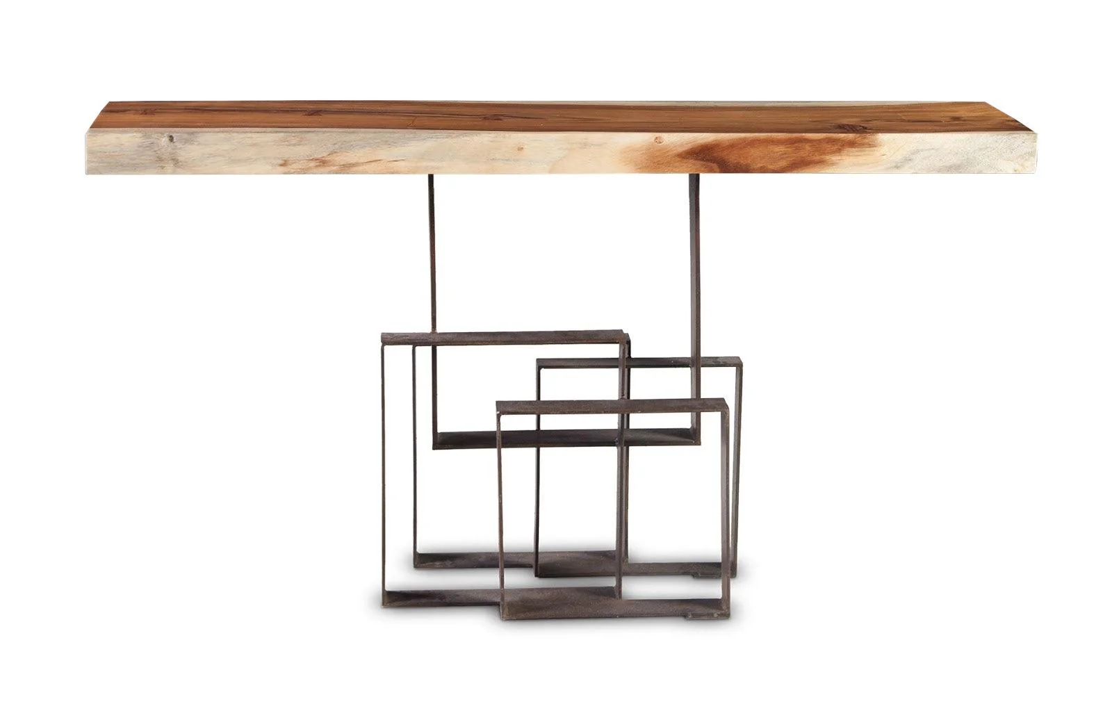 Score Console Table, Chamcha Wood, Iron Base - Frankwebs