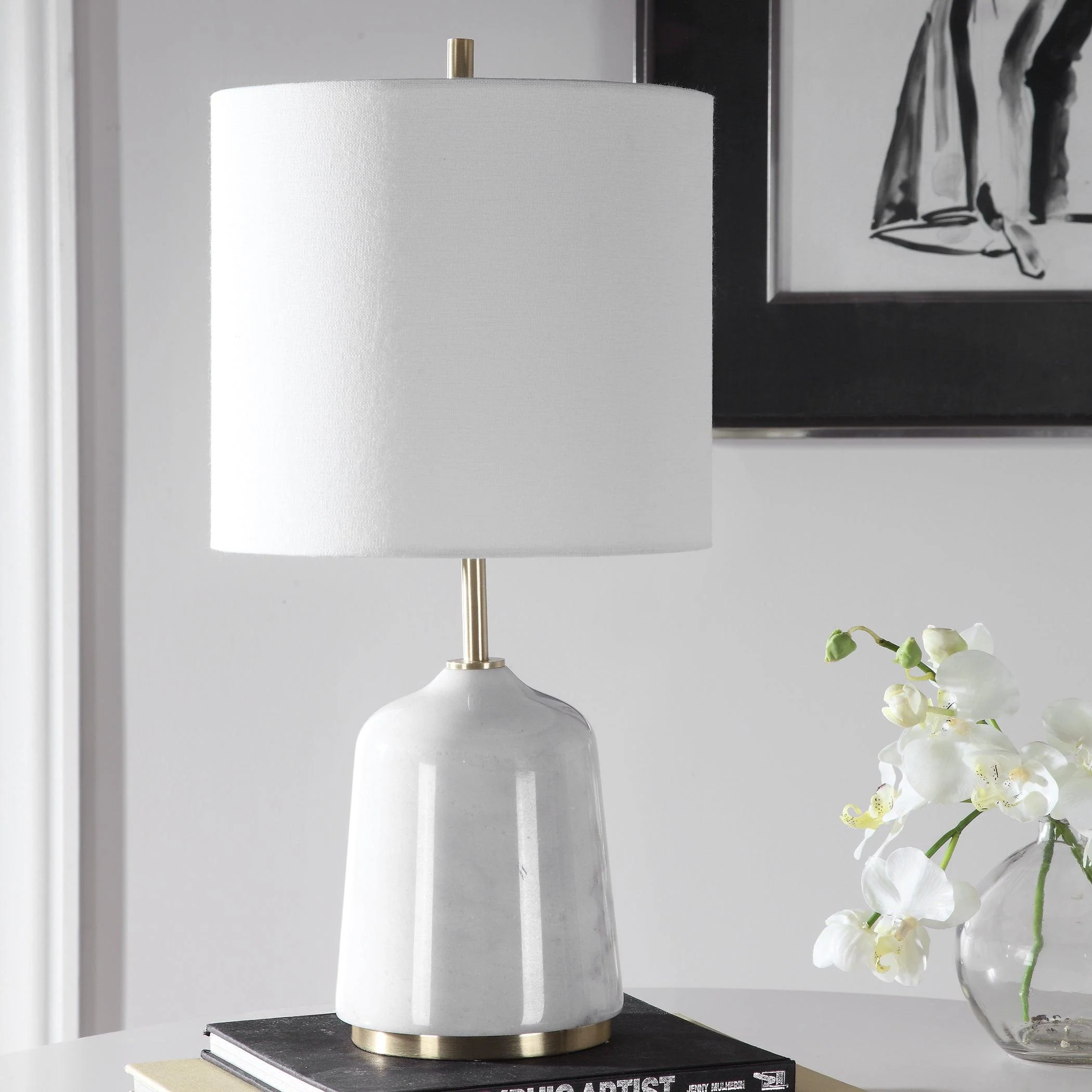 ELOISE WHITE MARBLE TABLE LAMP - Frankwebs