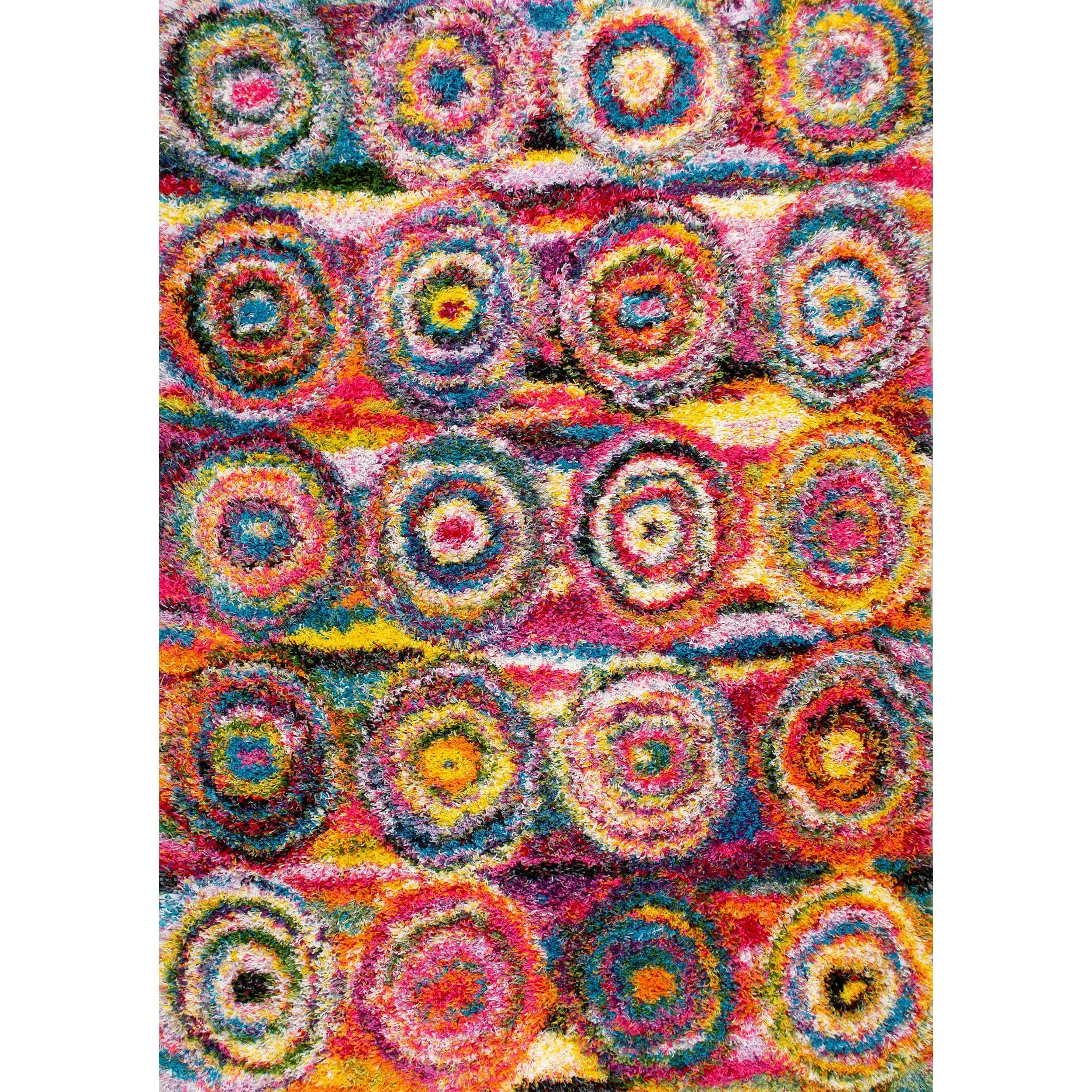 Kindra Circles Shaggy Area Rug - Frankwebs