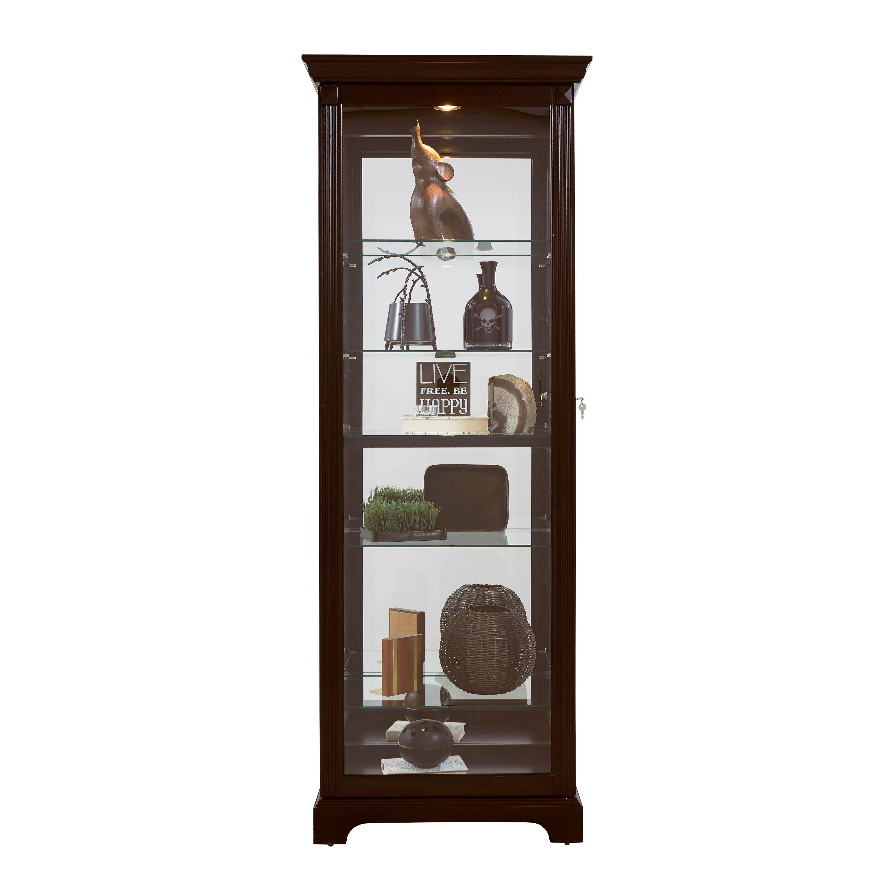 Locking Slide Door 5 Shelf Curio Cabinet - Frankwebs