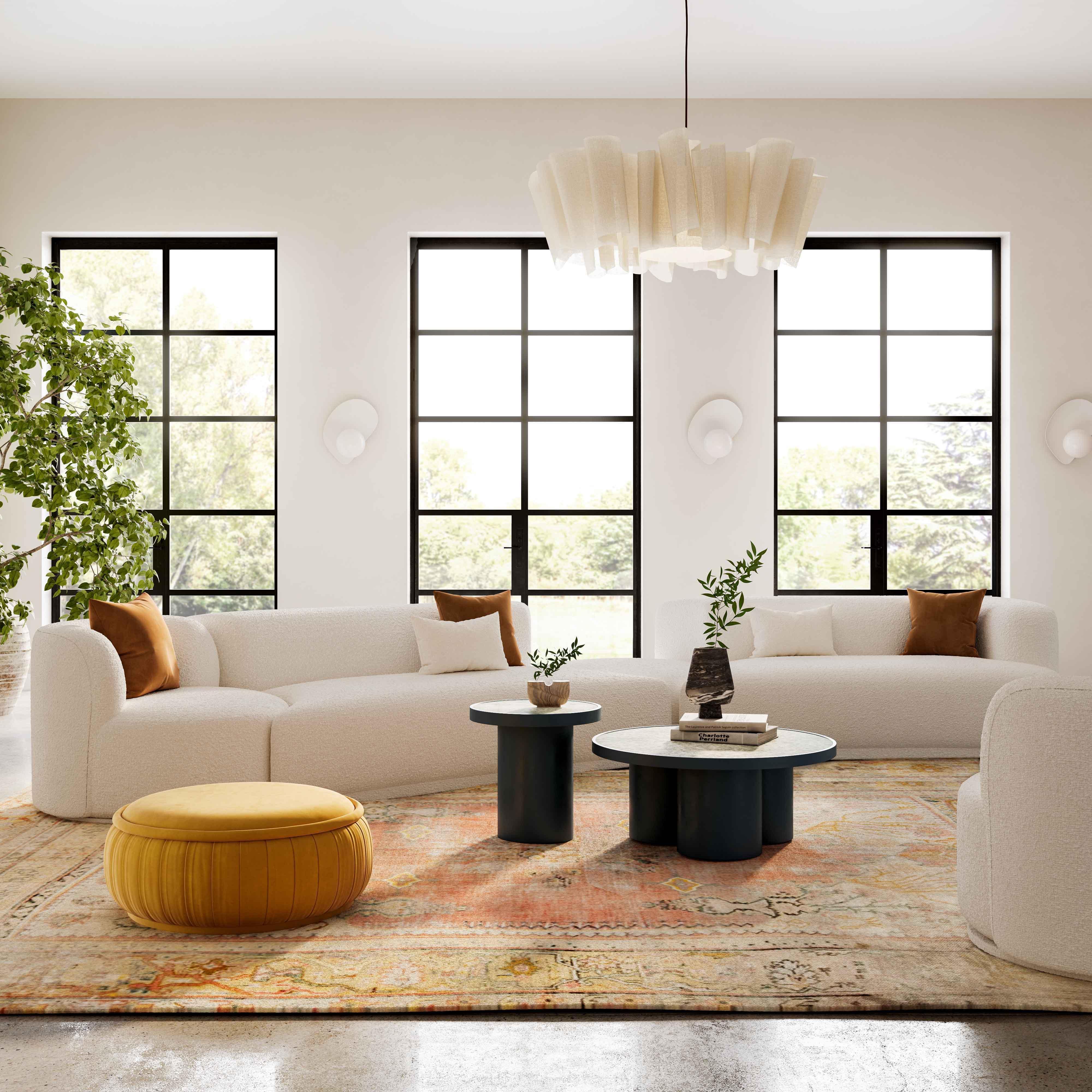 Fickle Cream Boucle 4-Piece Modular RAF Sectional - Frankwebs