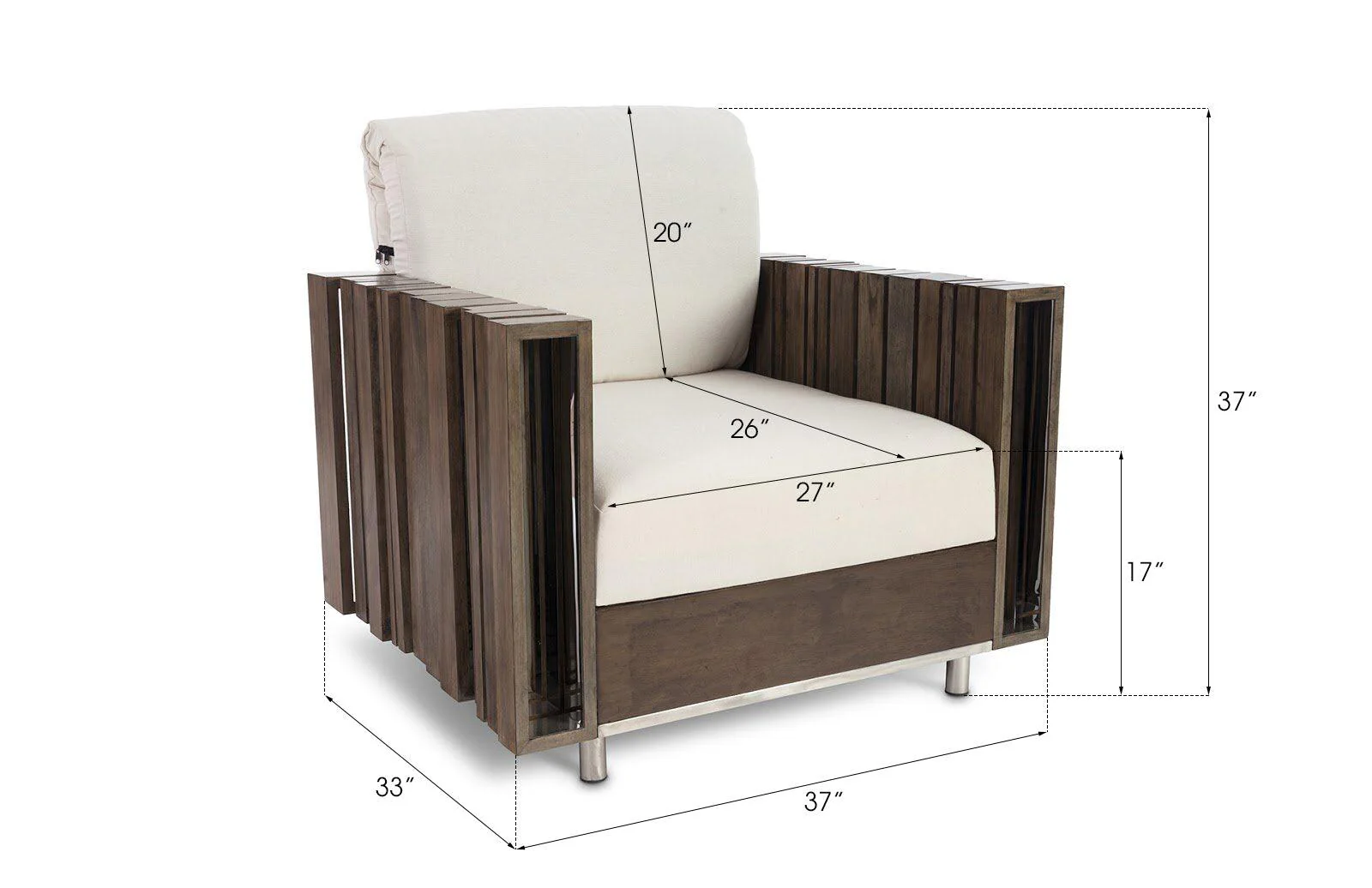 Barcode Club Chair, White Cushion - Frankwebs