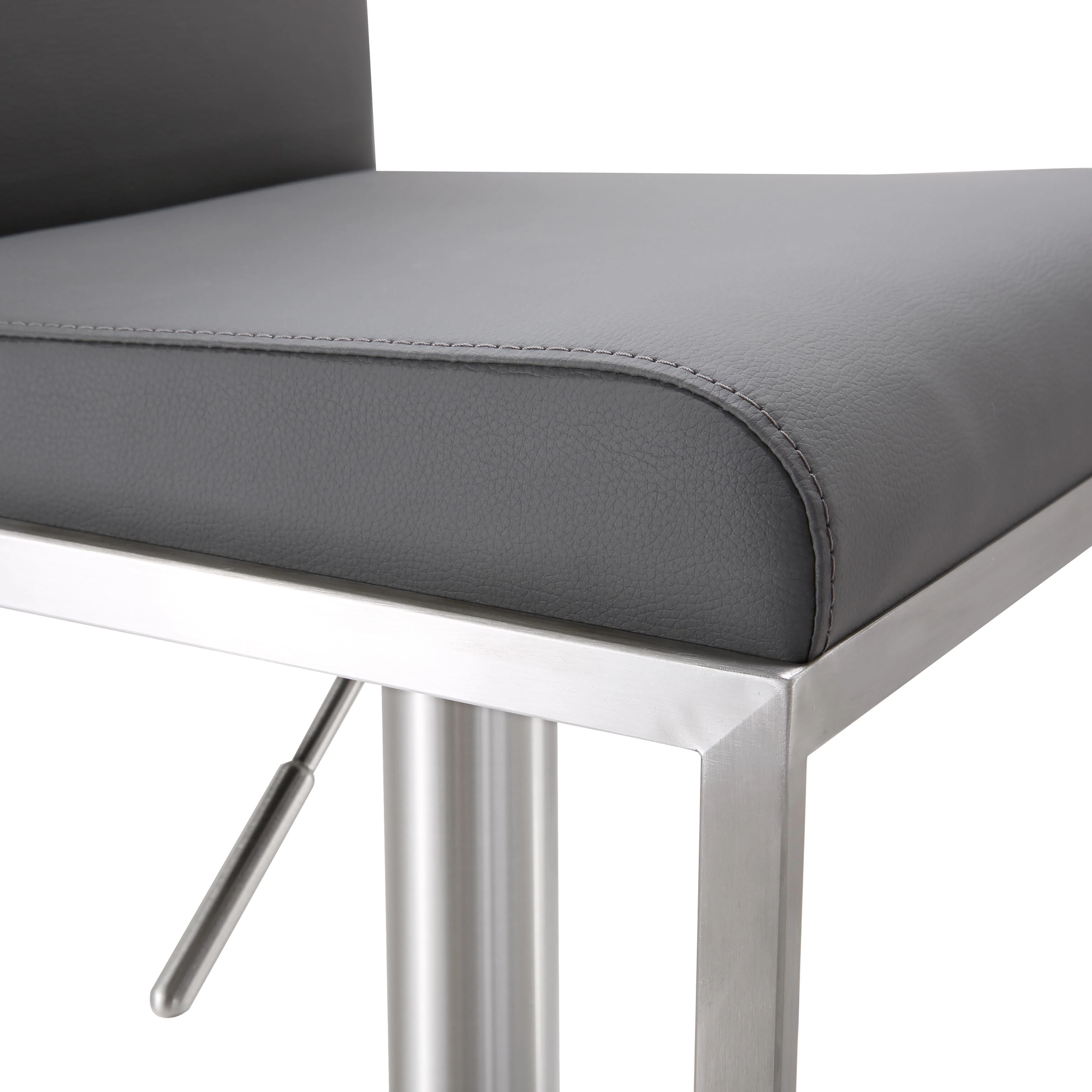 Amalfi Grey Vegan Leather Adjustable Stool - Frankwebs