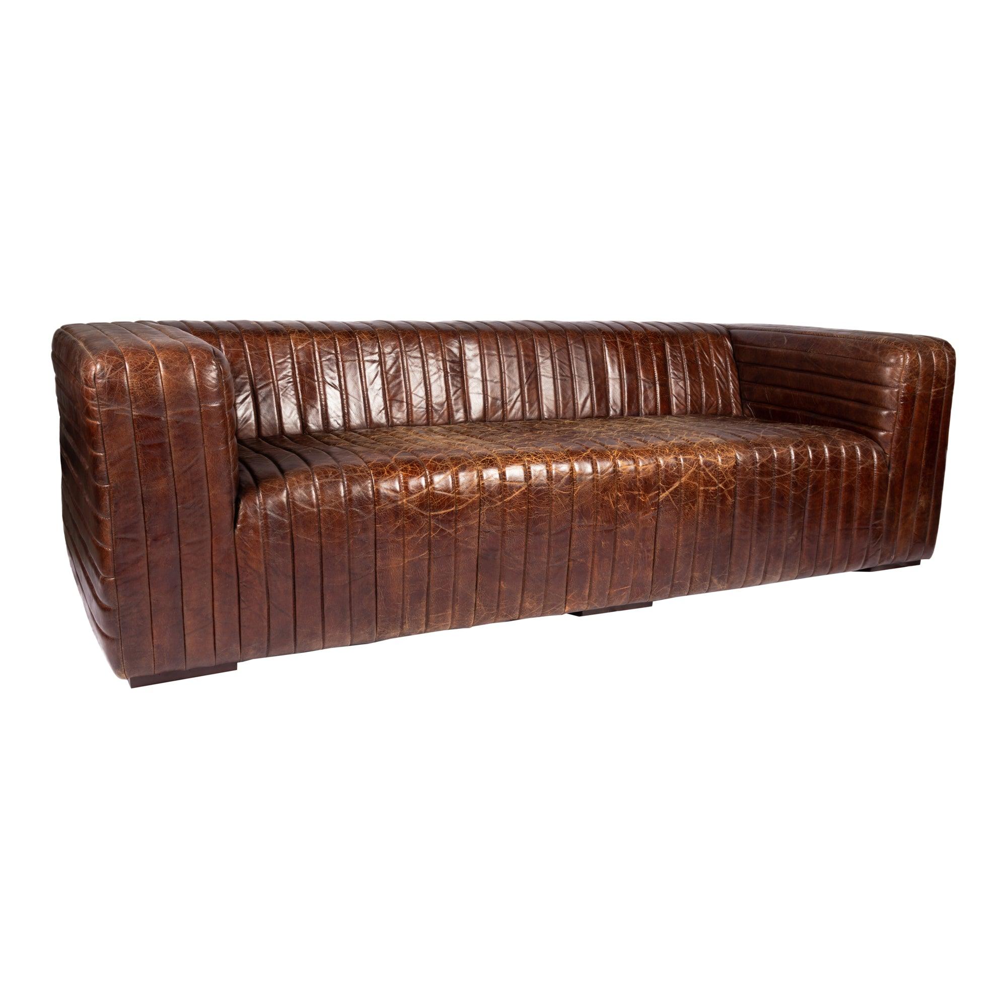 Castle Sofa Dark Brown Leather - Frankwebs