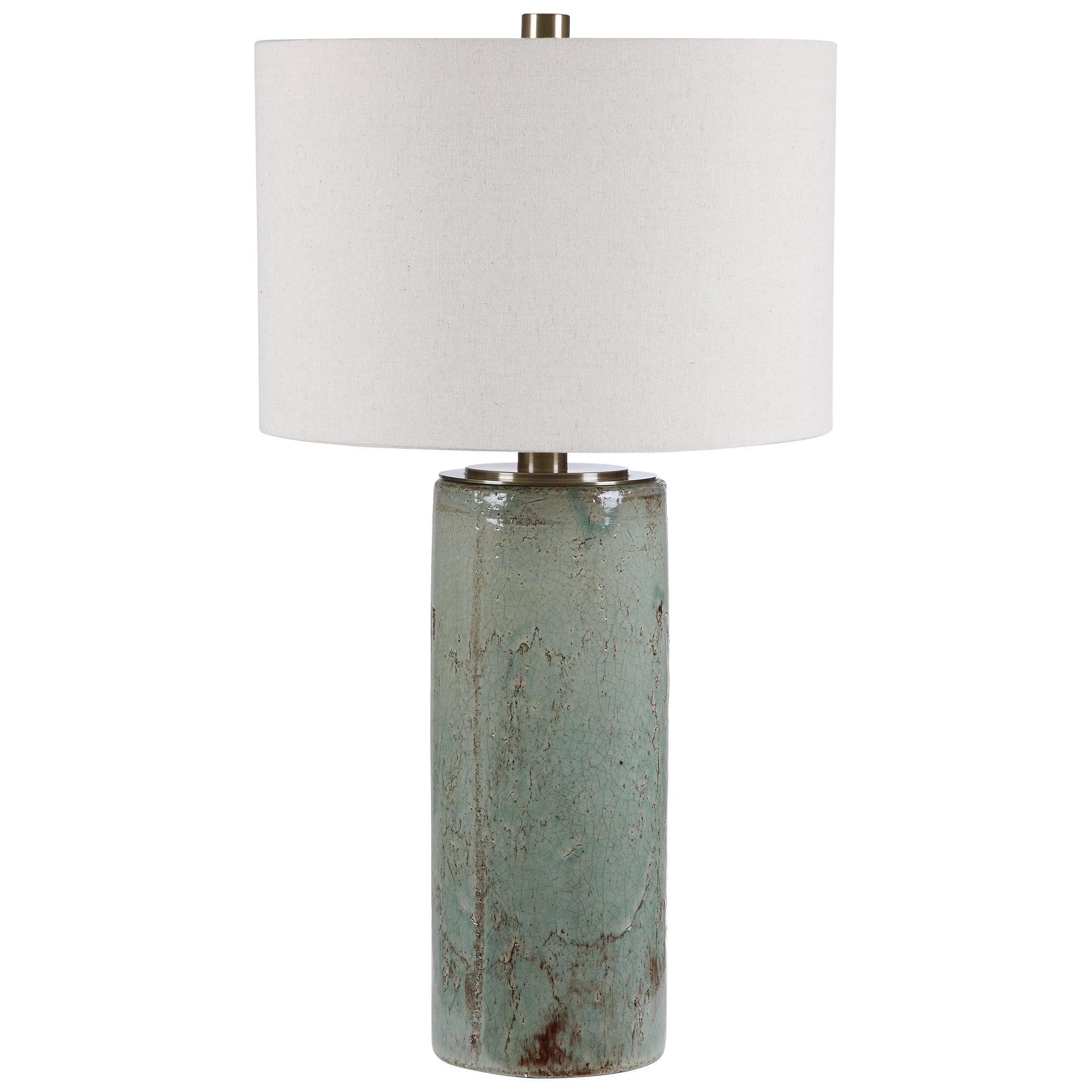 CALLAIS CRACKLED AQUA TABLE LAMP - Frankwebs