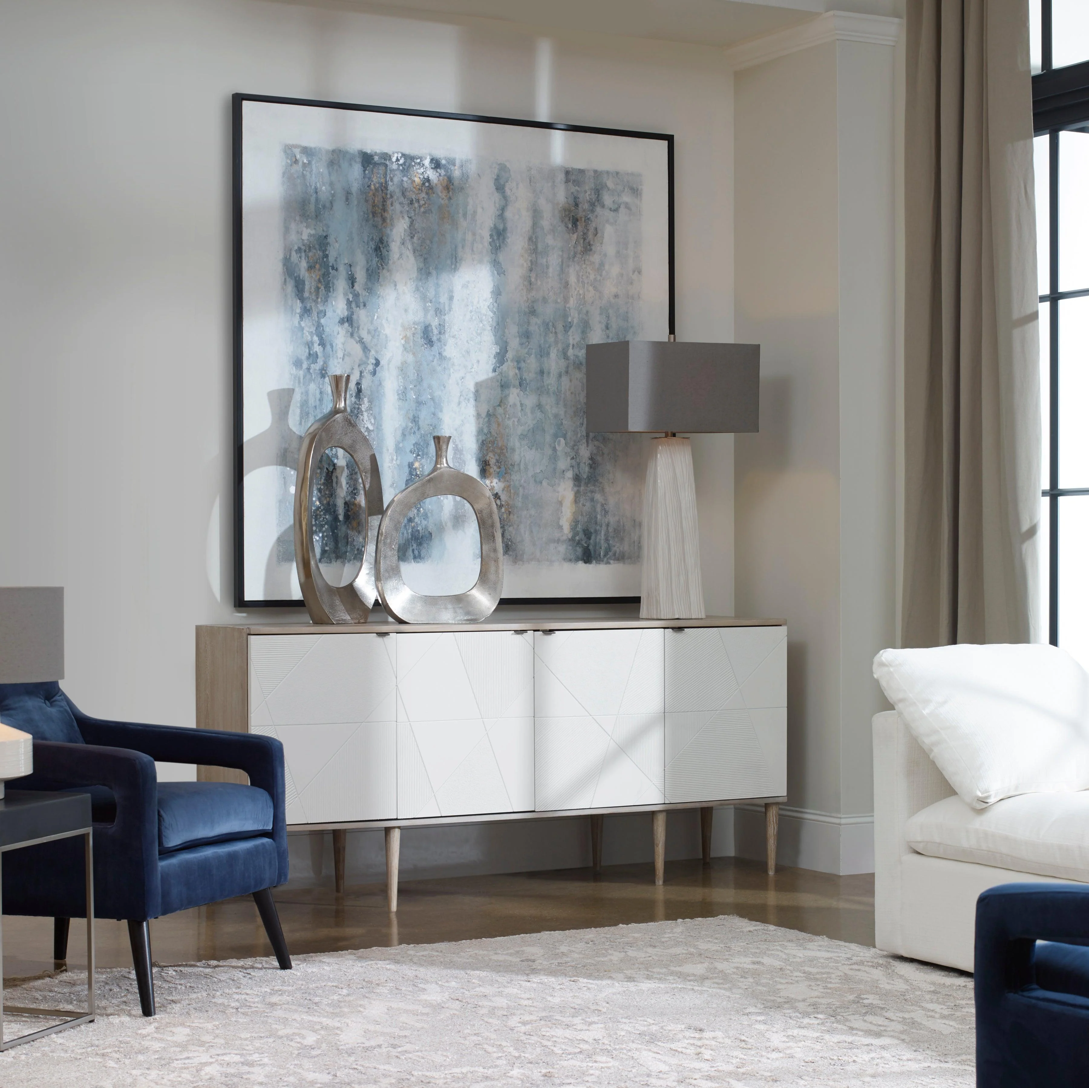 Tightrope 4 Door Modern Sideboard Cabinet - Frankwebs