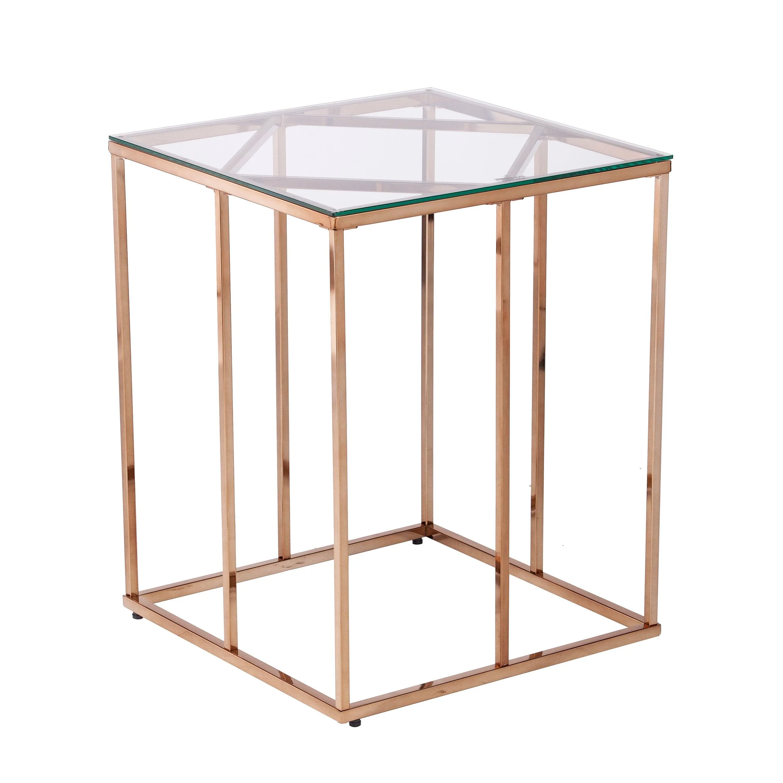 Nicholance Contemporary End Table w/ Glass Top - Frankwebs