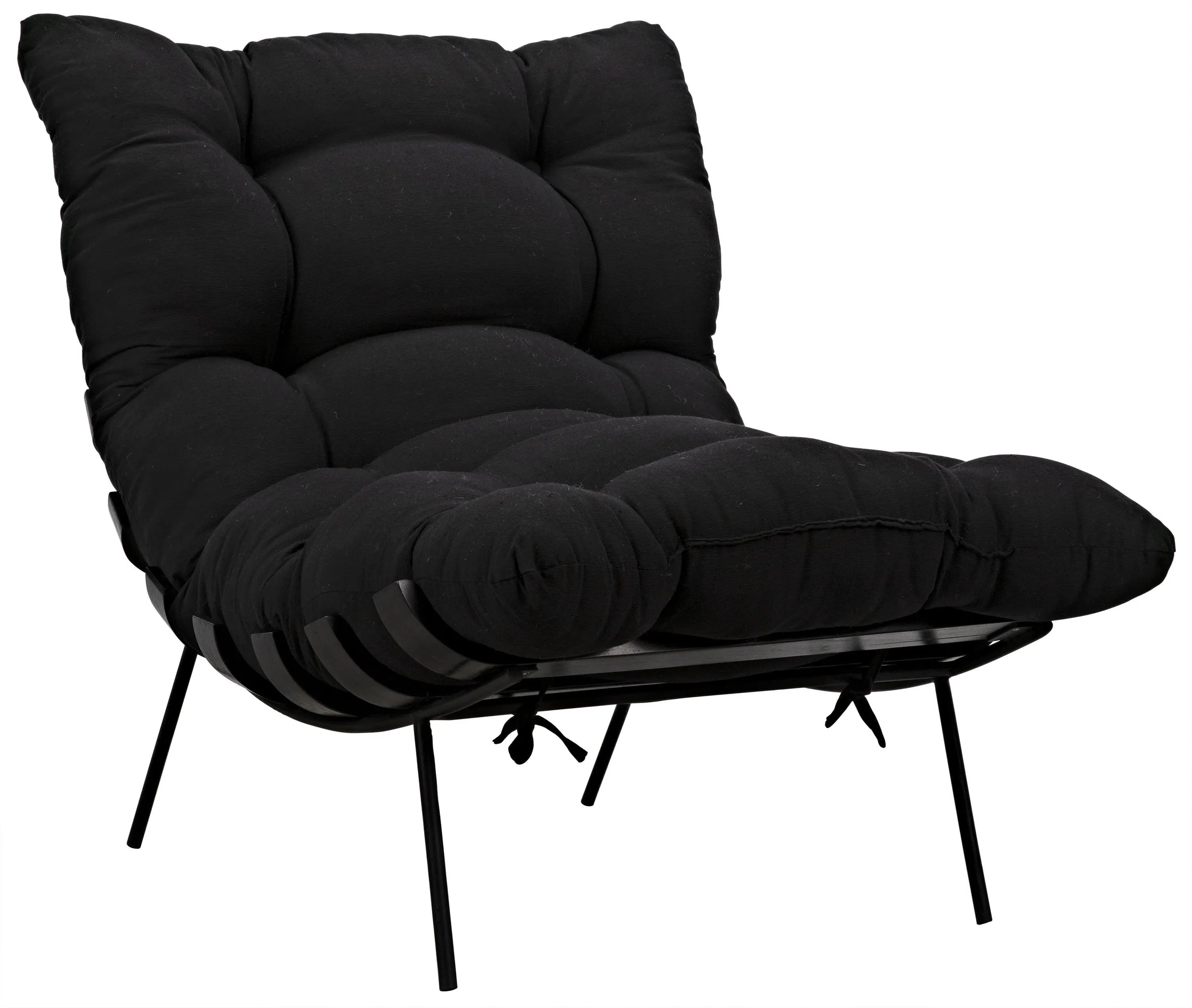 Hanzo Chair with Steel Legs, Charcoal Black - Frankwebs