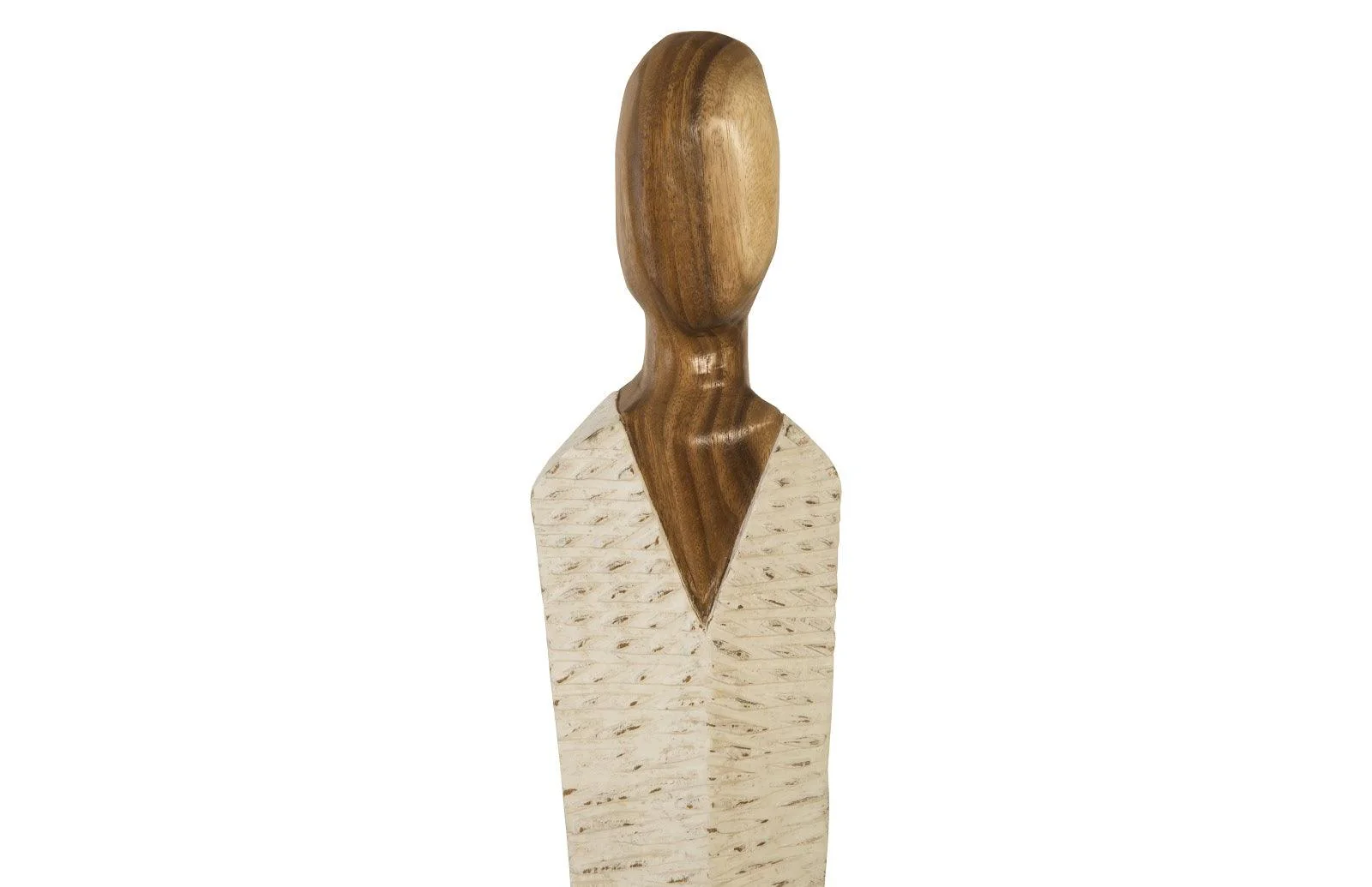 Vested Female Sculpture, Medium, Chamcha, Natural, White, Gold - Frankwebs