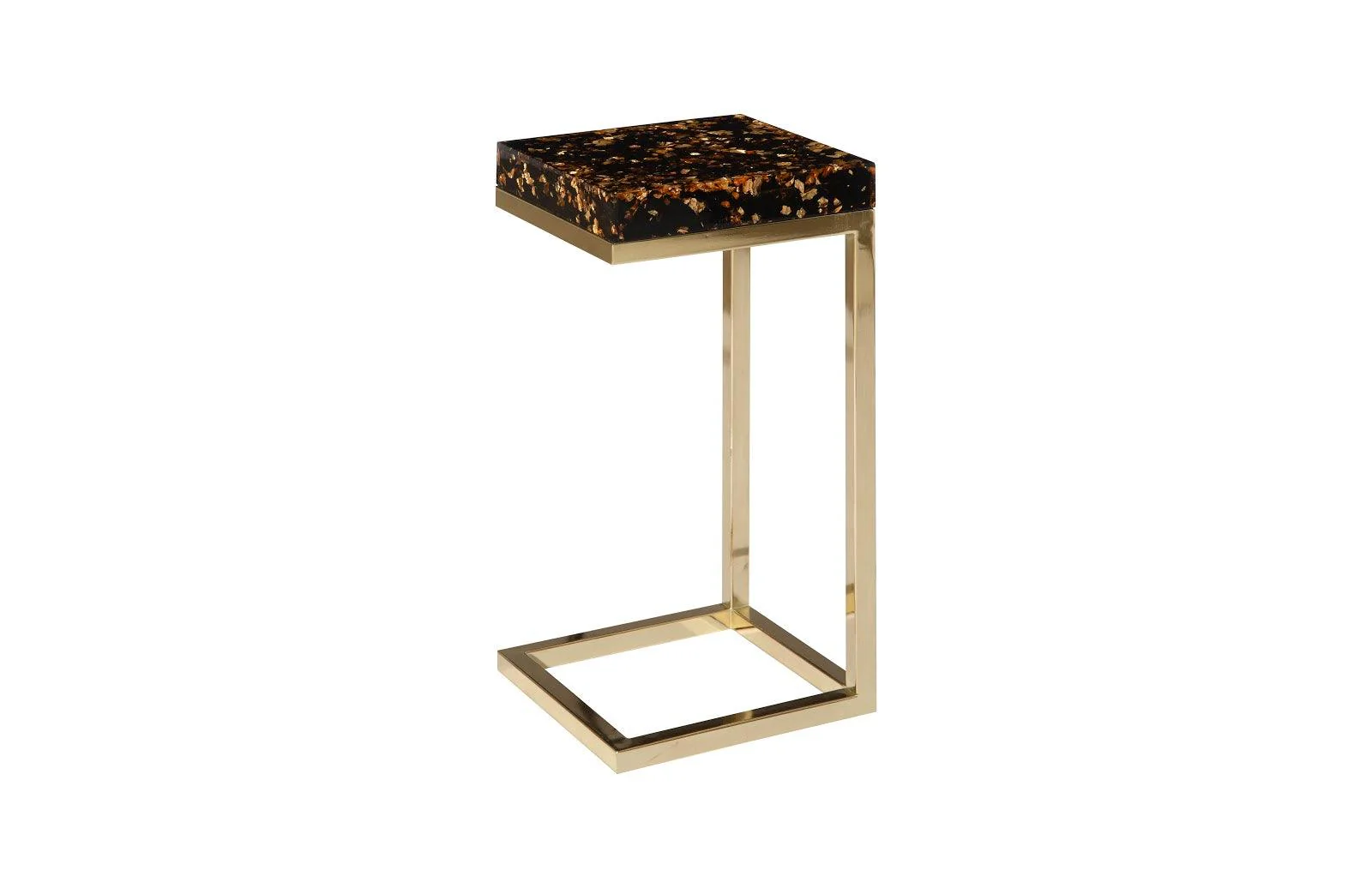 Captured End Table, Gold Flake, Plated Brass Base - Frankwebs
