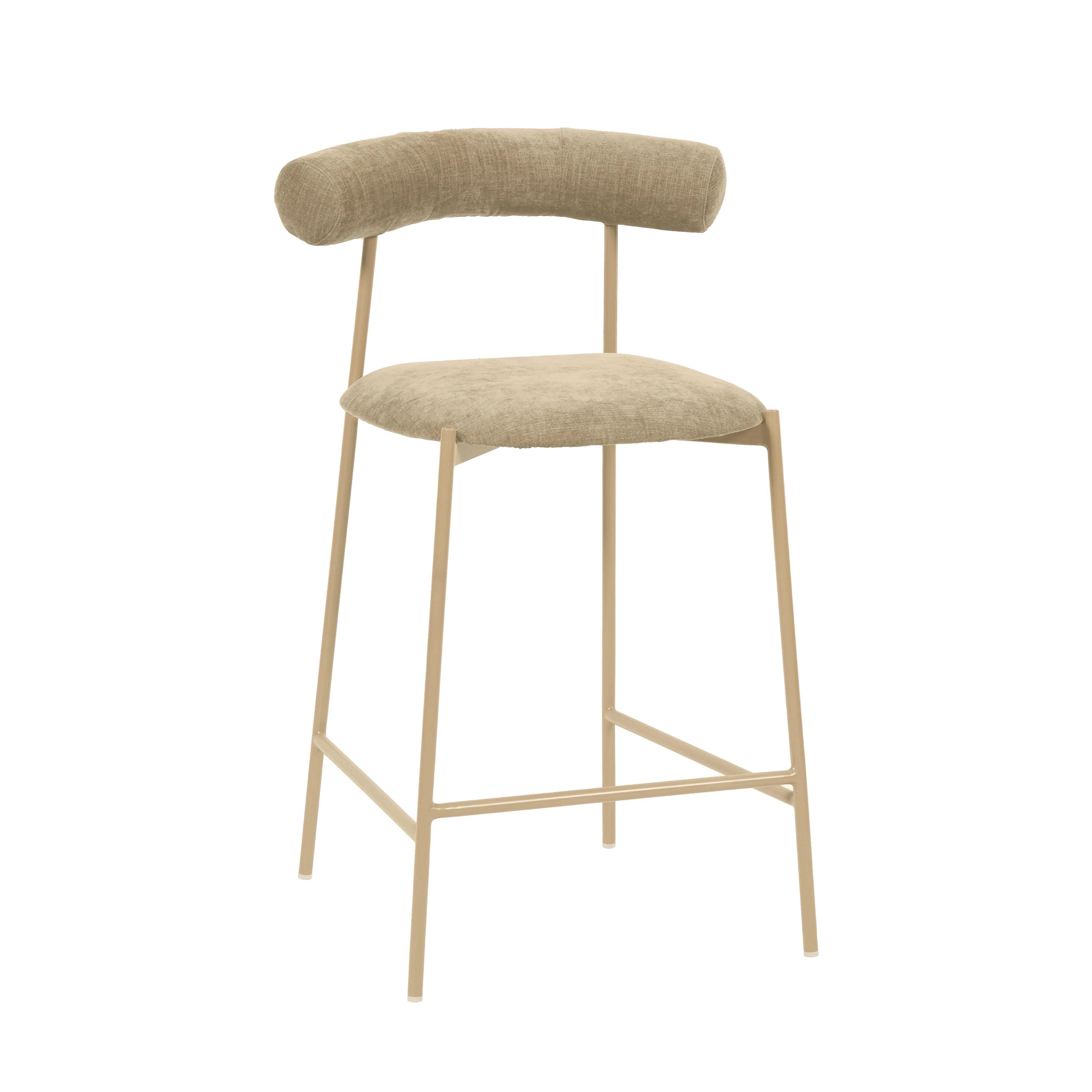 Liliana Taupe Velvet Counter Stool - Frankwebs