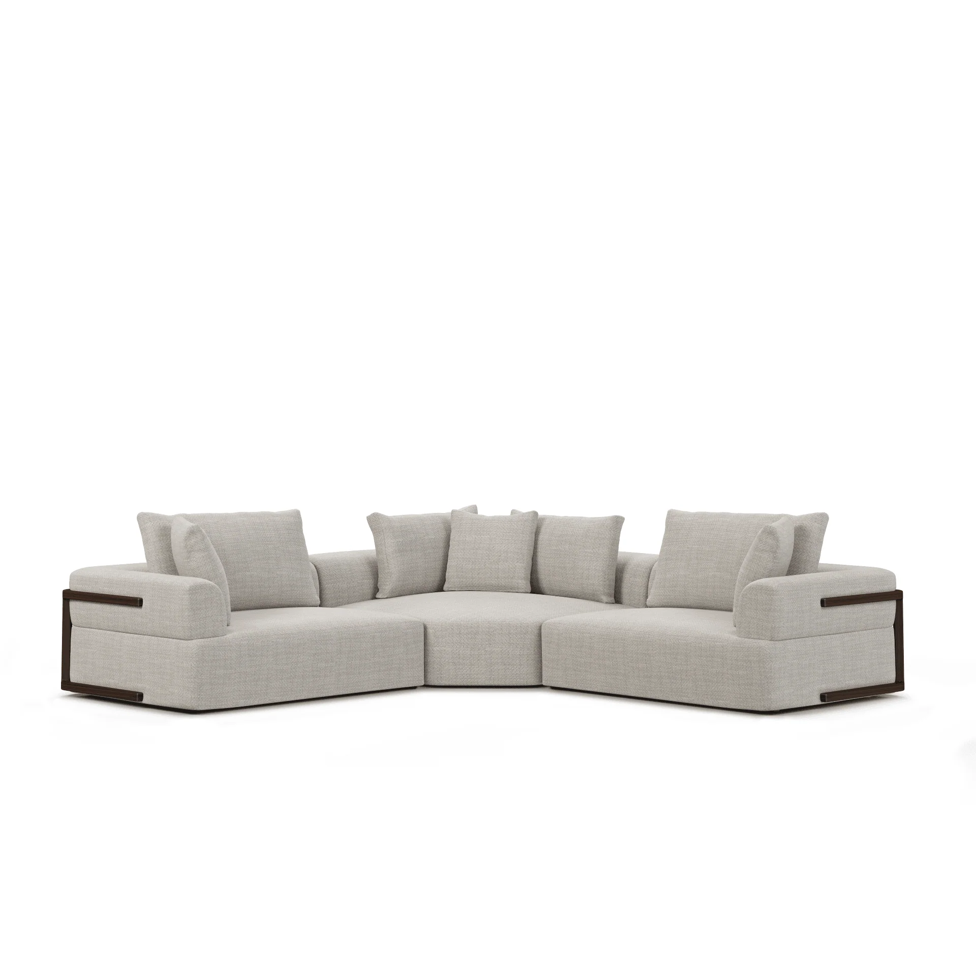 Warner Gray 3 Piece Sofa Set w/Corner Piece - Frankwebs