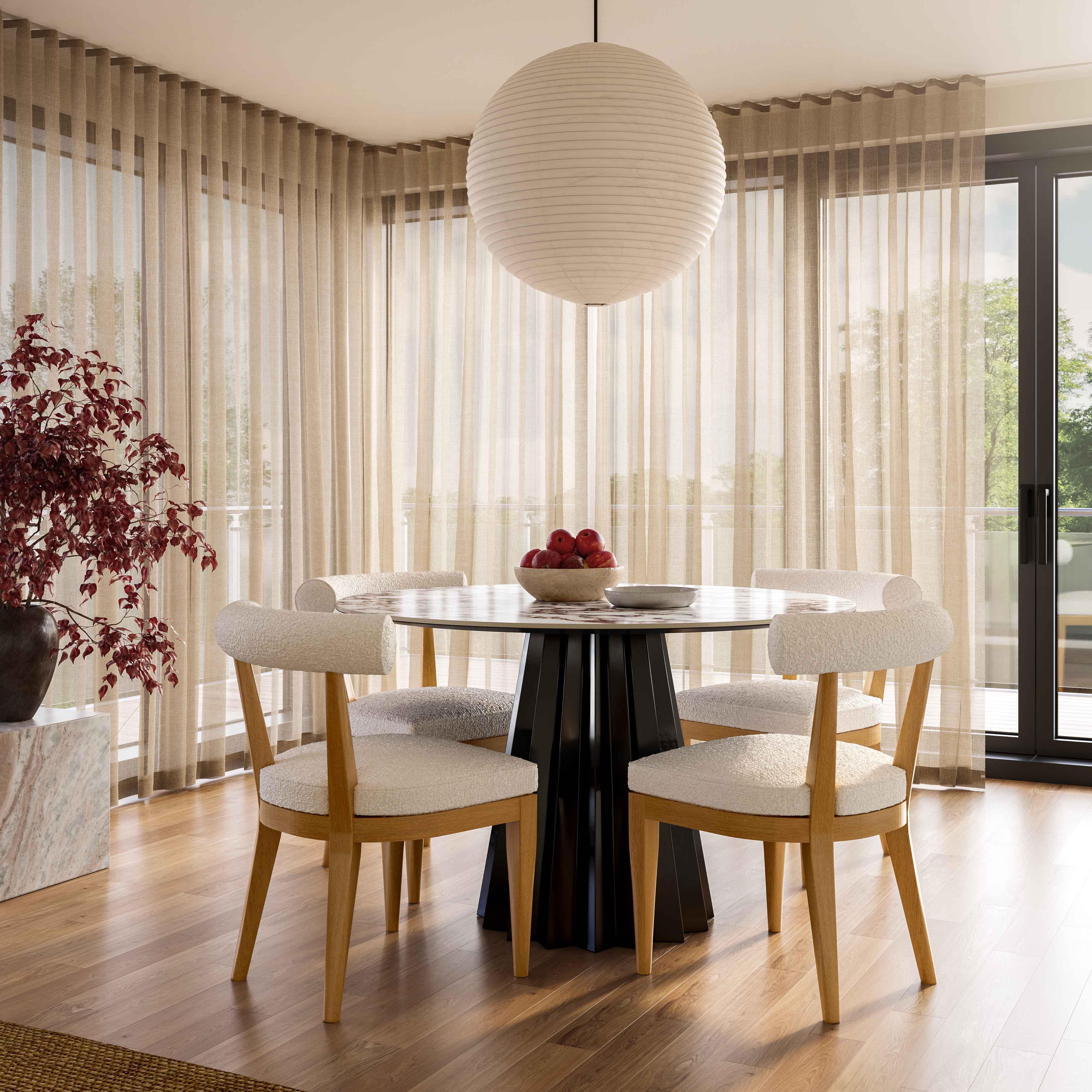 Palla Cream Boucle Dining Chair - Frankwebs