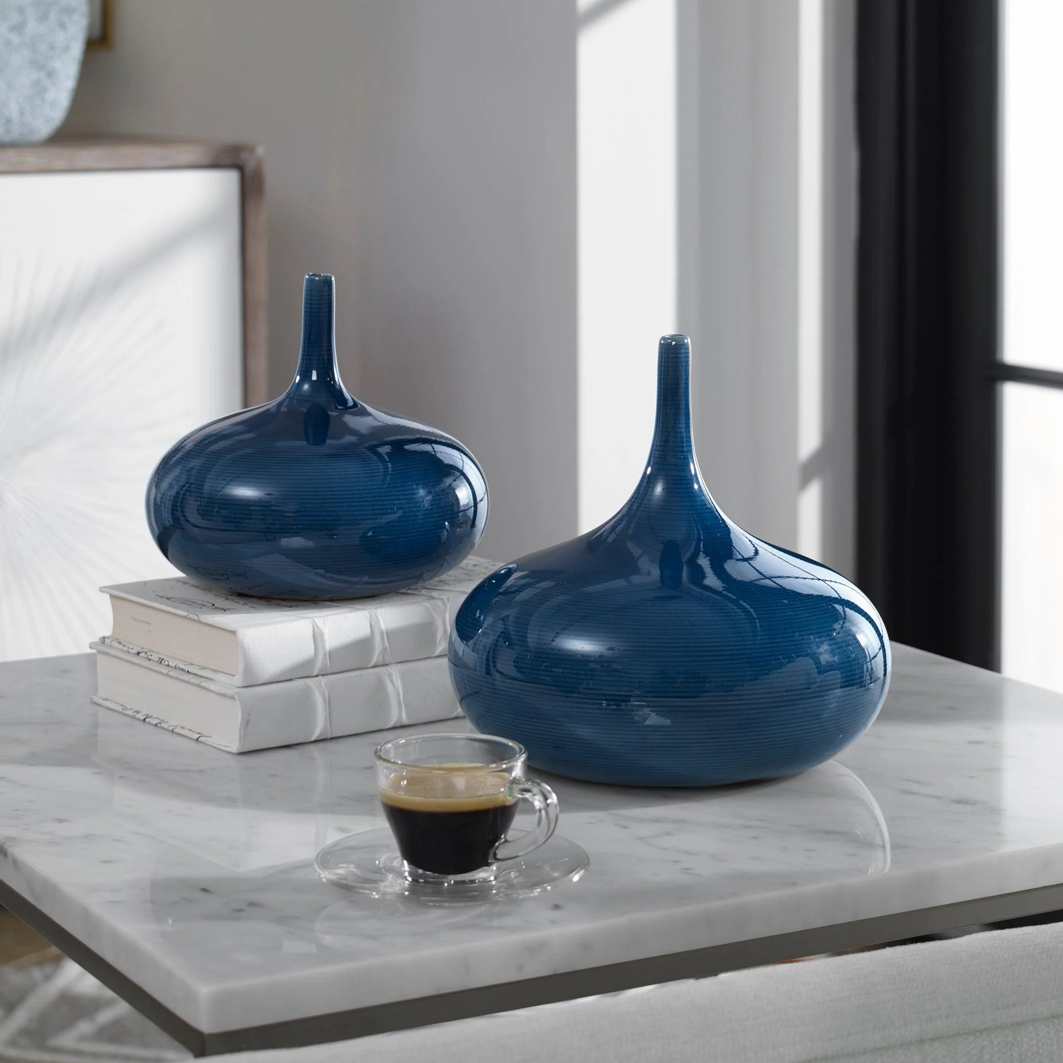 ZAYAN BLUE VASES, SET OF 2 - Frankwebs