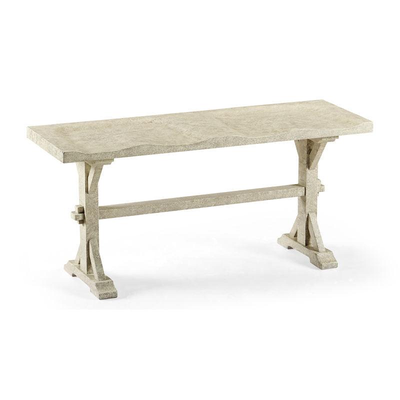 Casual Accents Narrow Whitewash Driftwood Topped Bench - Frankwebs
