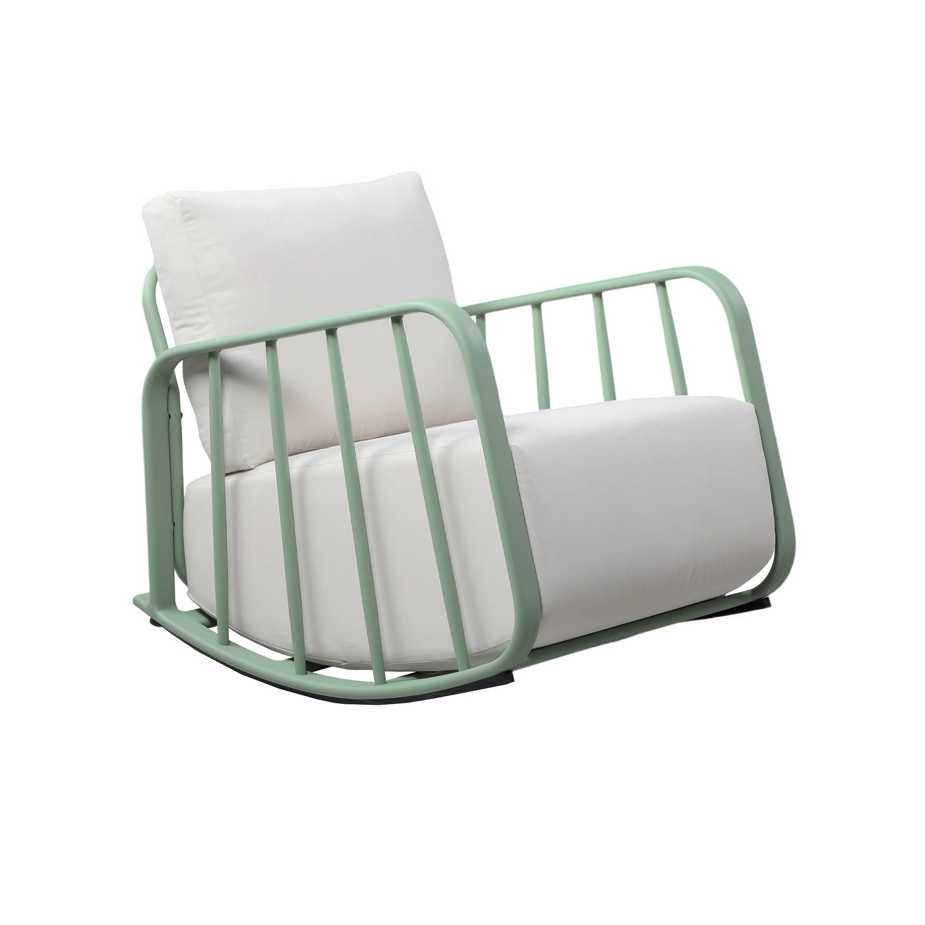 Violette Mint Green and Cream Outdoor Rocking Chair - Frankwebs