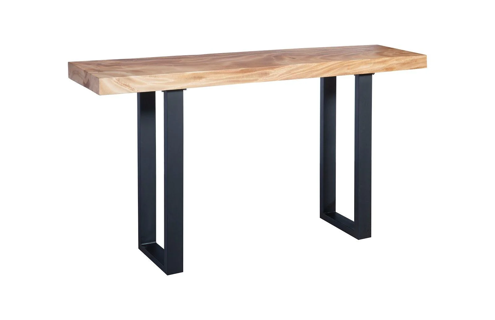 Origins Straight Edge Console Table, Metal U Legs, Matte, Black - Frankwebs