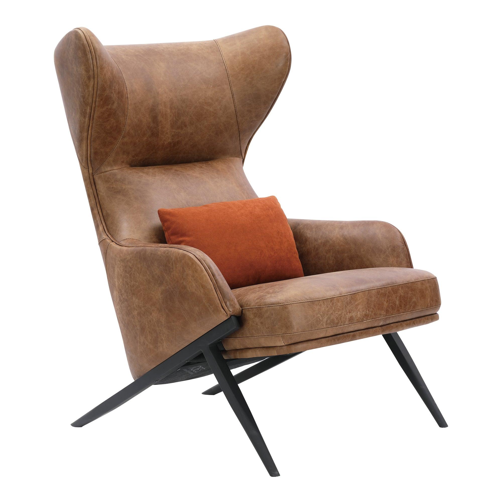Amos Leather Accent Chair Open Road Brown Leather - Frankwebs