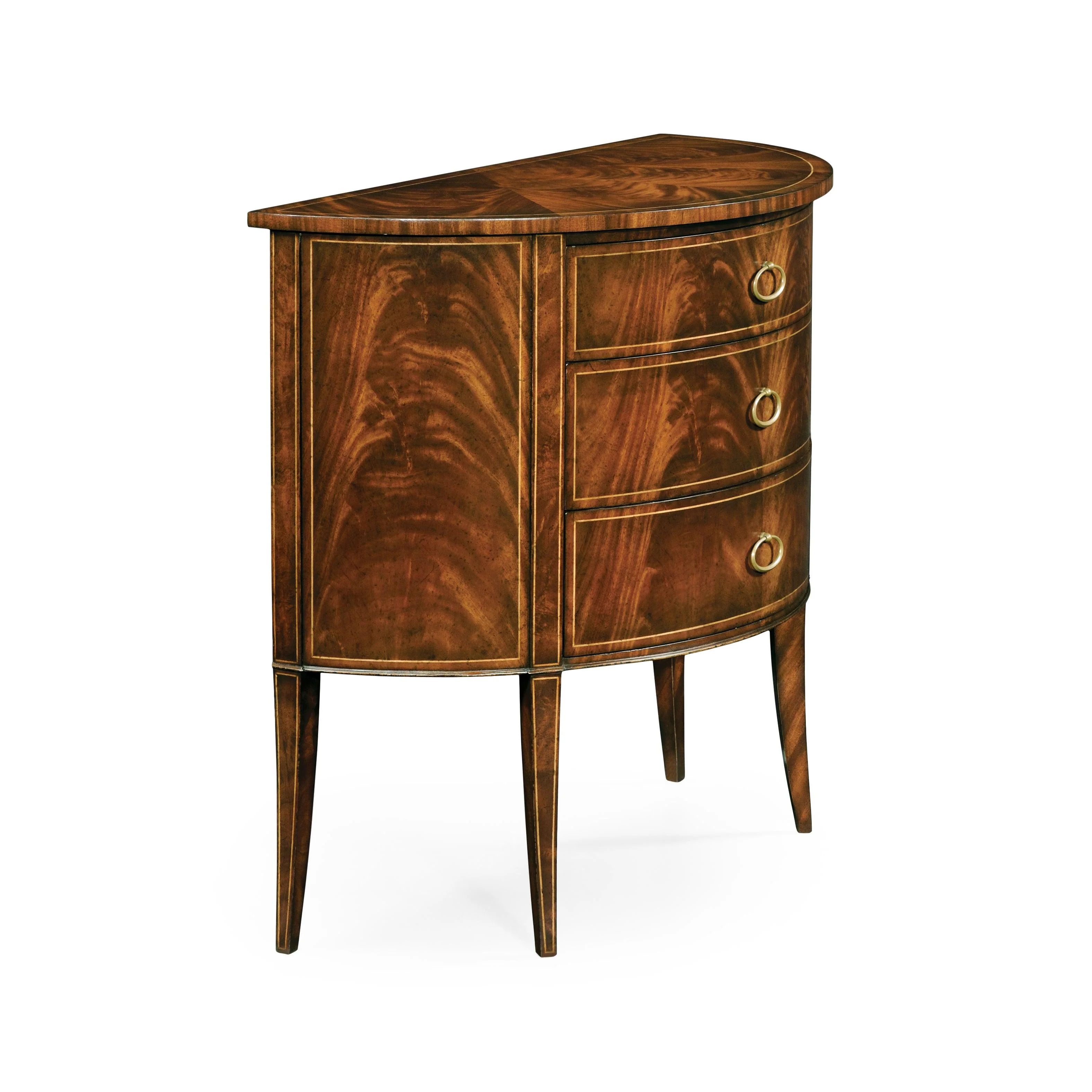 Knightsbridge Biedermeier Mahogany Demilune Cabinet - Frankwebs
