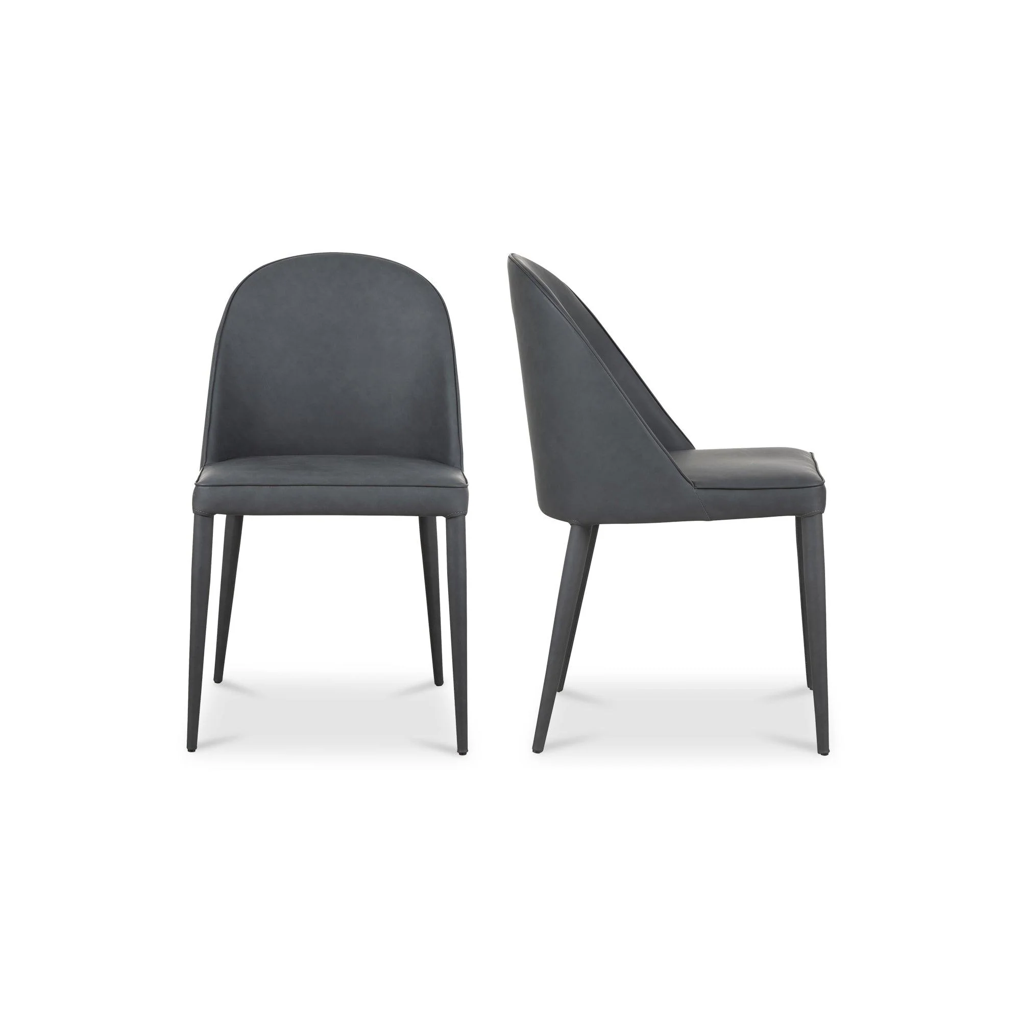 Burton Dining Chair Black Fade Vegan Leather - Set Of Two - Frankwebs