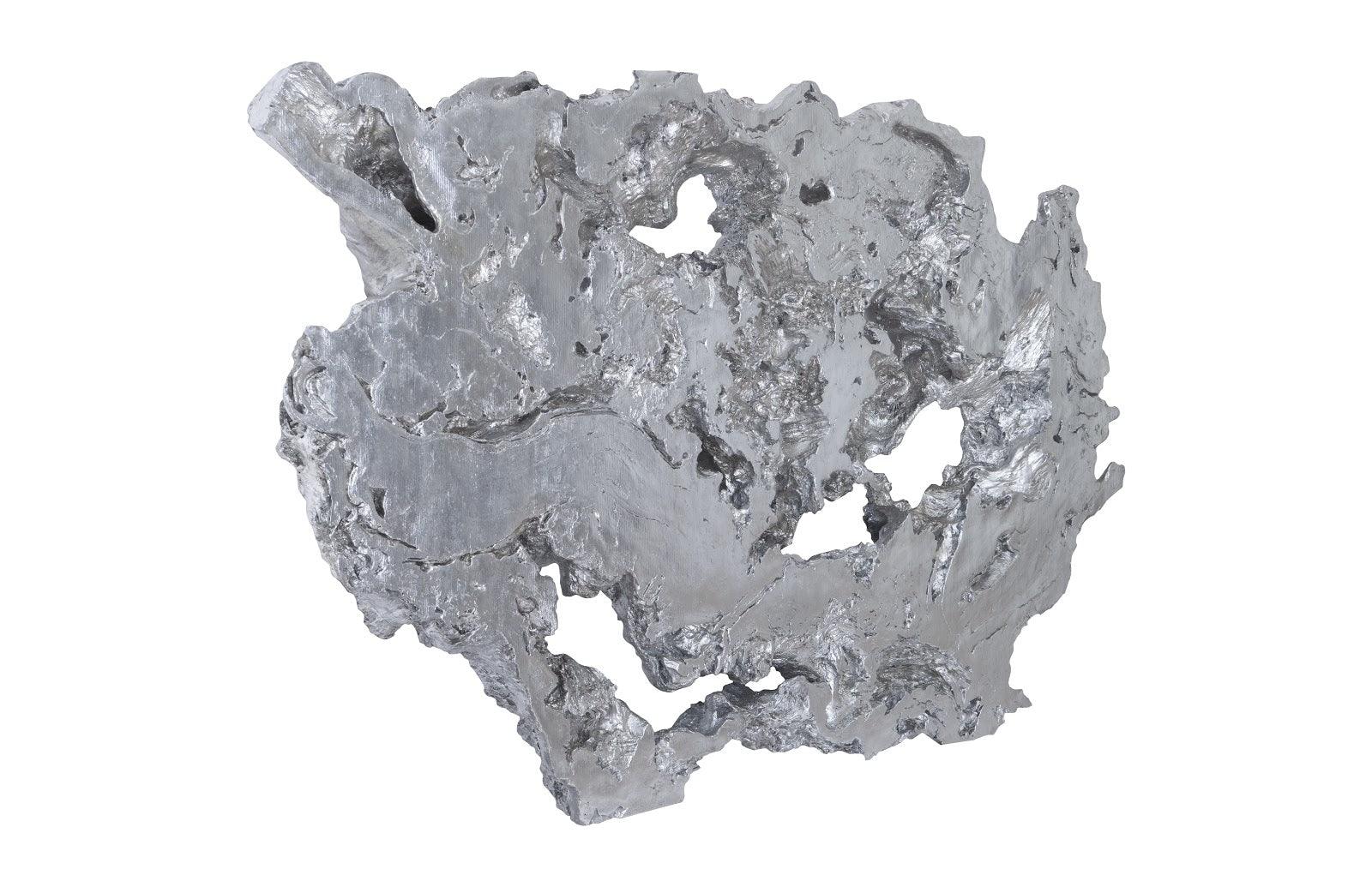 Burled Root Wall Art, Large, Silver Leaf - Frankwebs
