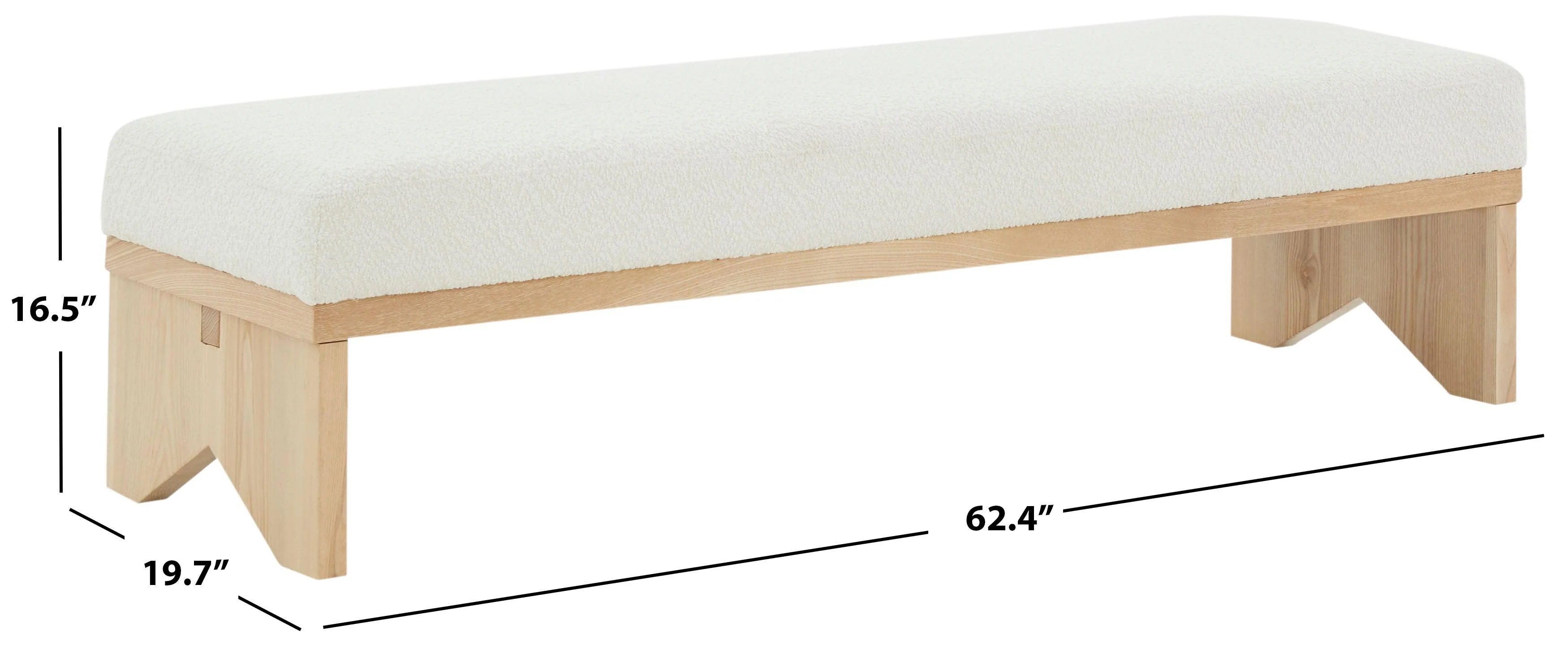 SHARYN BOUCLE & WOOD BENCH - Frankwebs