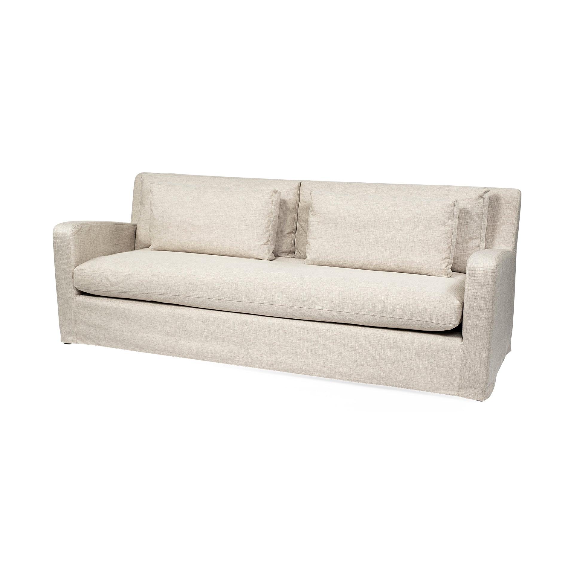 Denly II 92.5 X 38.25 X 34.5  Beige Slipcover Three Seater Sofa - Frankwebs