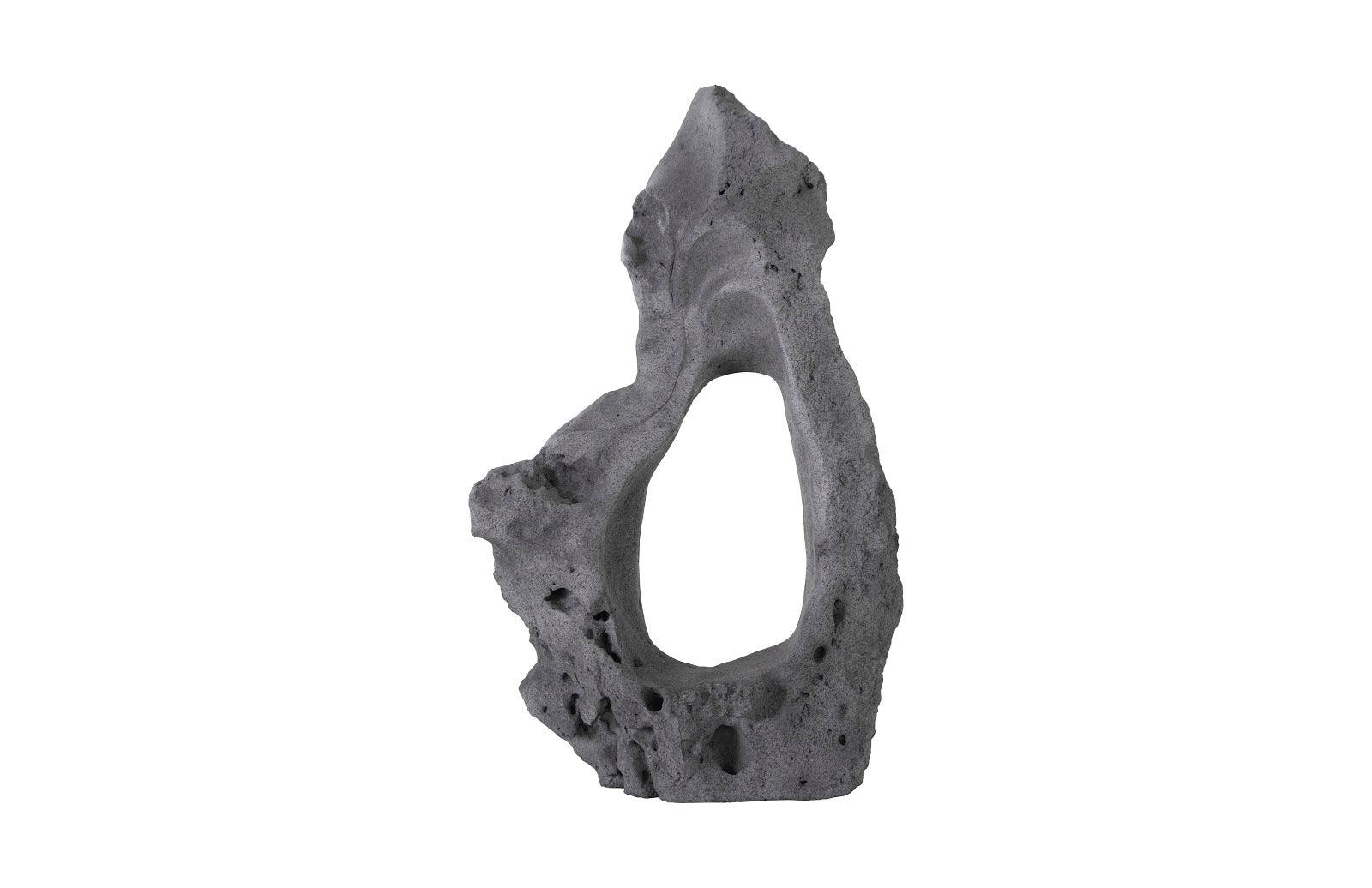 Colossal Cast Stone Sculpture, Single Hole, Charcoal Stone - Frankwebs