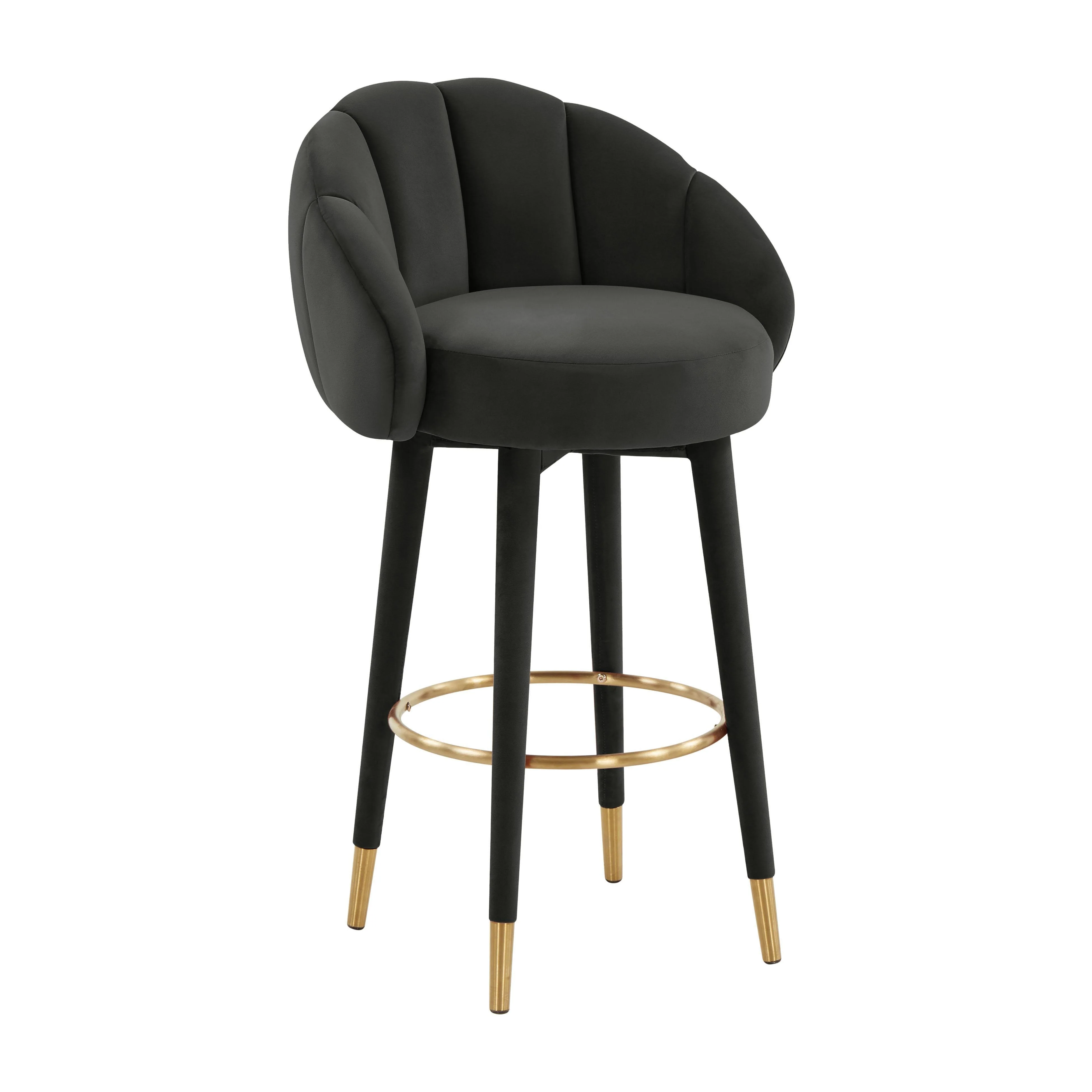 Myla Black Swivel Bar Stool - Frankwebs