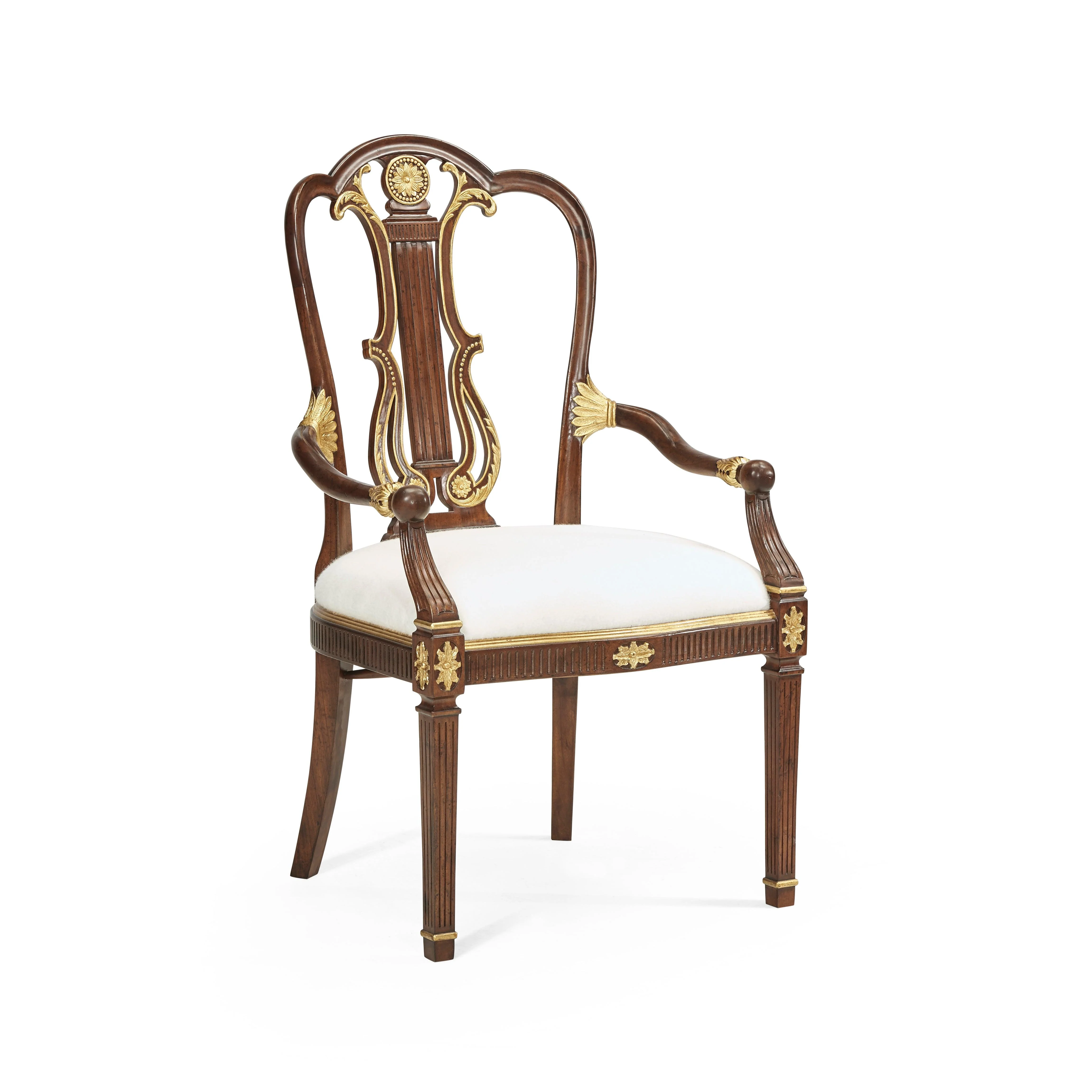 Buckingham Gilded Lyre Back Arm Chair - Frankwebs