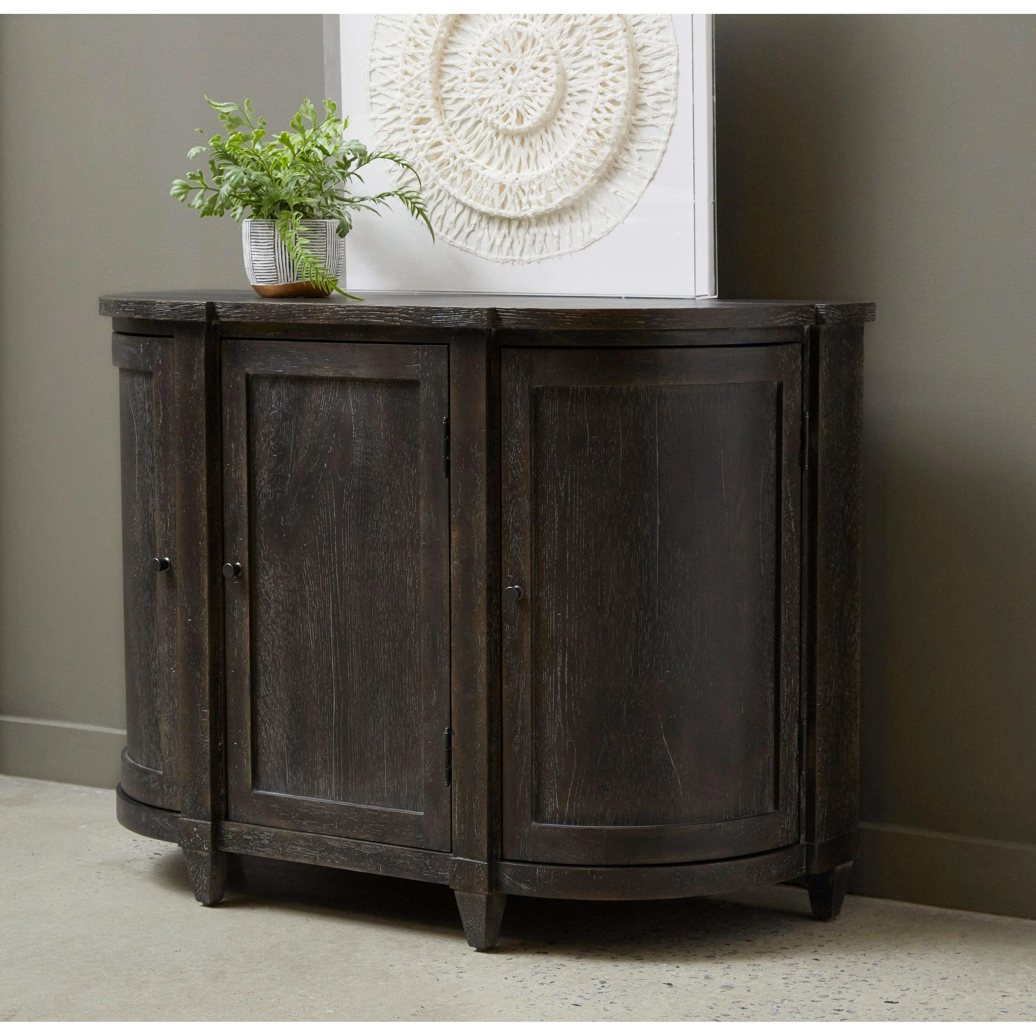 Curved 3 Door Hallway Accent Sideboard - Frankwebs