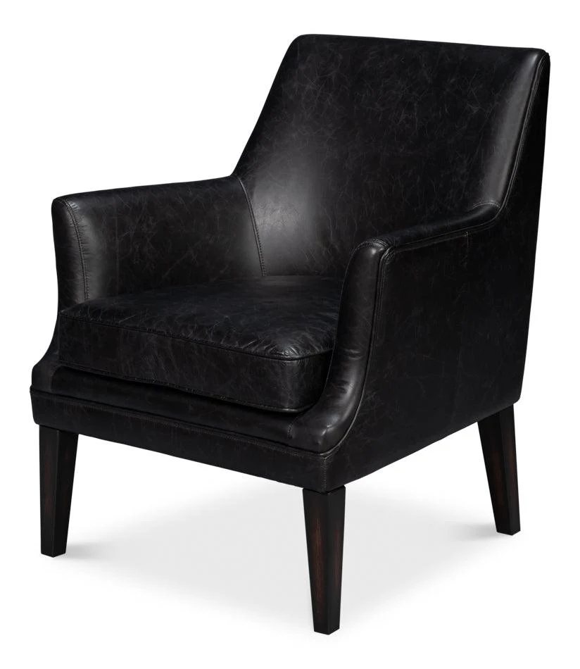 Royalton Distilled Leather Chair Blk - Frankwebs