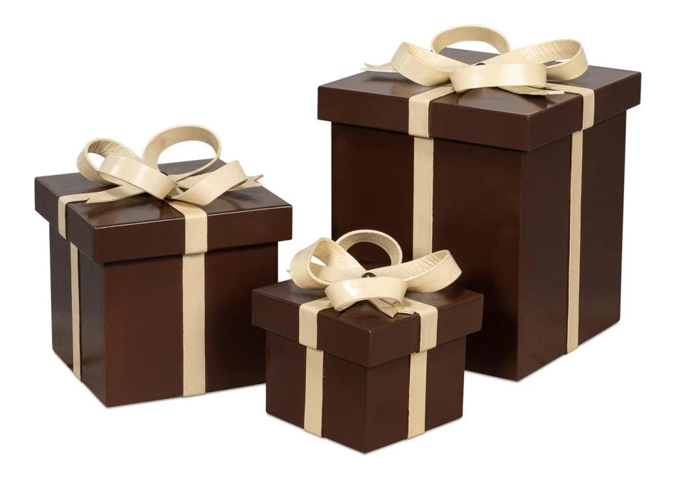 Ferrell Leather Holiday Boxes S/3 Choco - Frankwebs