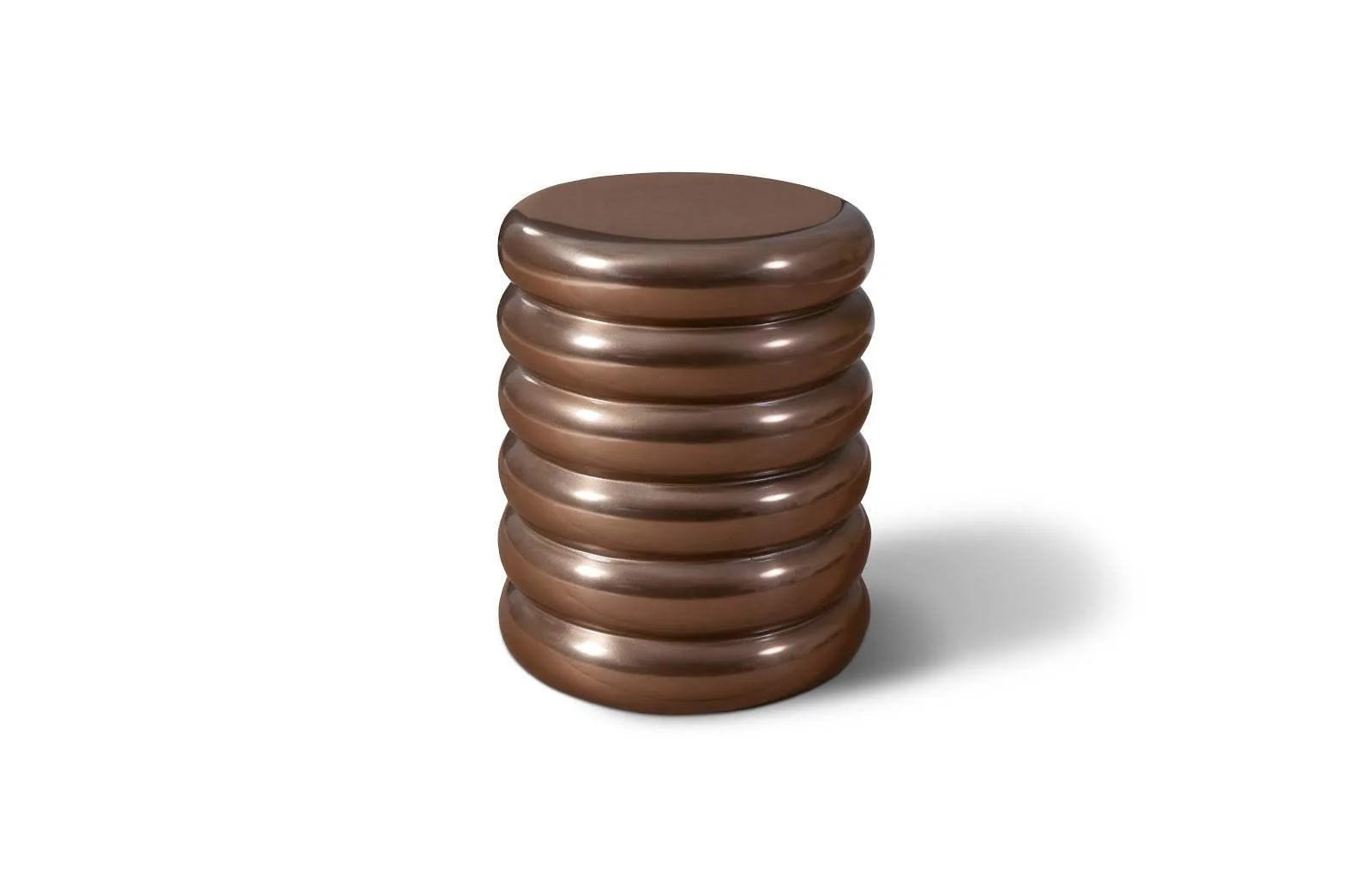 Ribbed Stool, Polished Bronze - Frankwebs