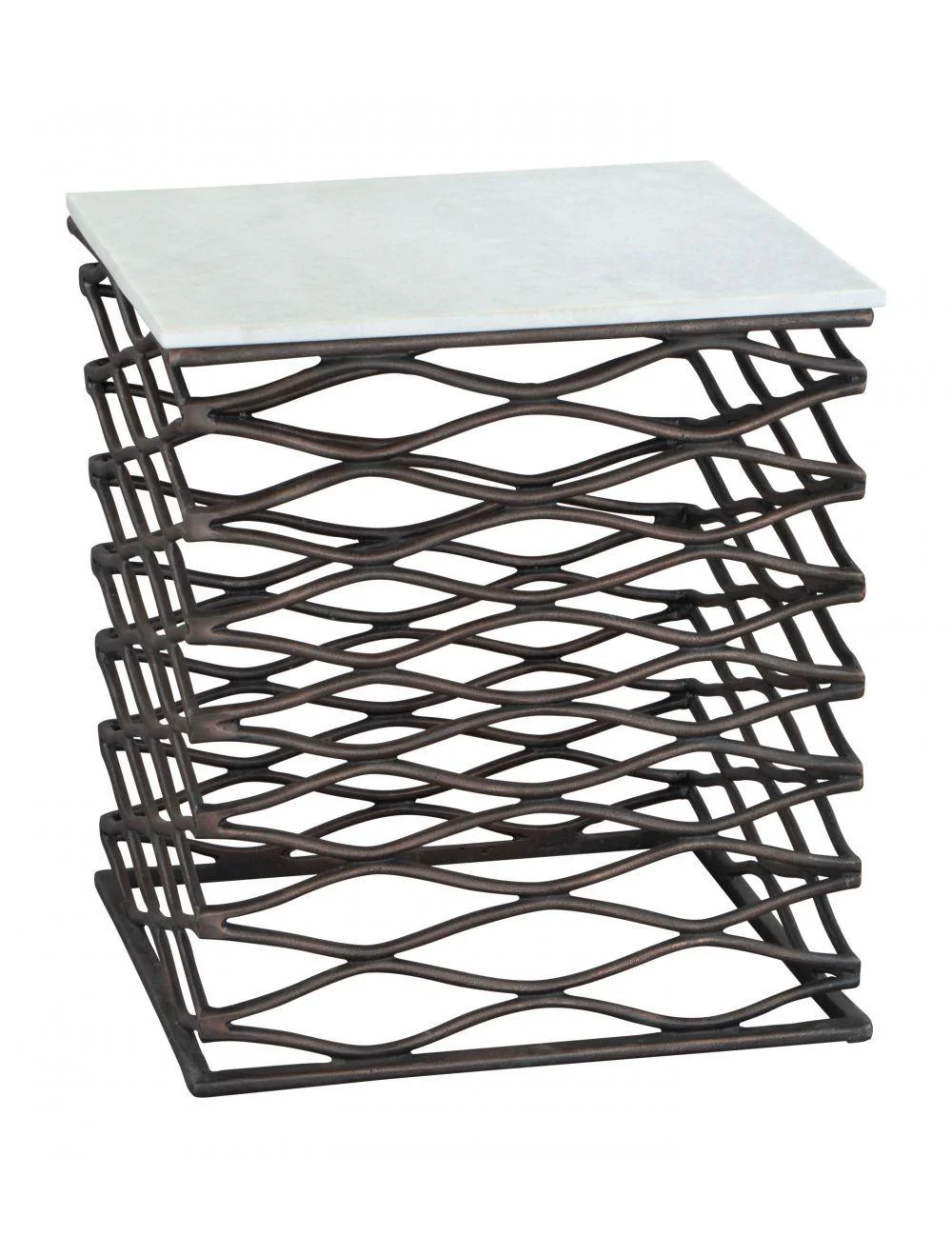 Duke Side Table White & Antique Black - Frankwebs